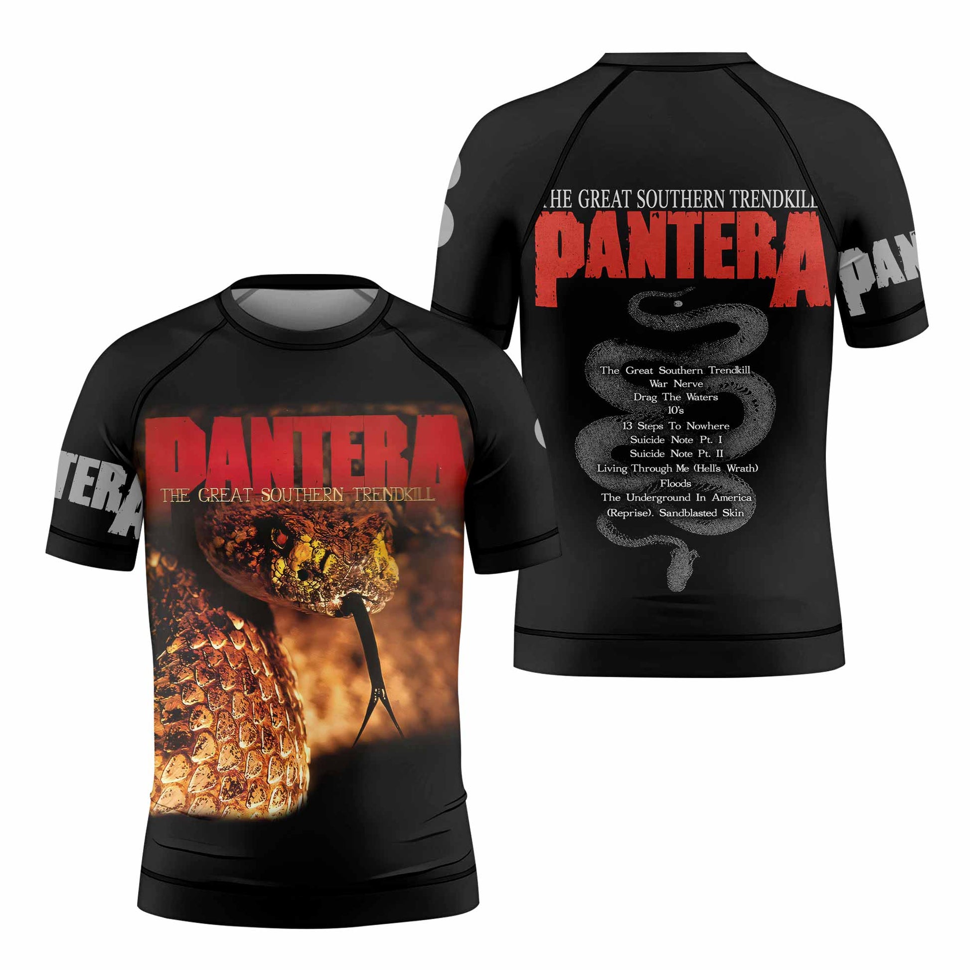 Pantera The Great Southern Trendkill Kids Rash Guard Short Sleeve - front and back view