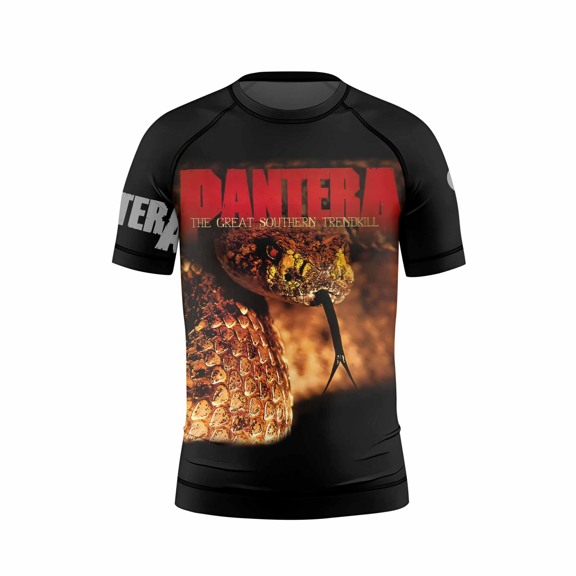 Pantera The Great Southern Trendkill Kids Rash Guard Short Sleeve - front view mockup