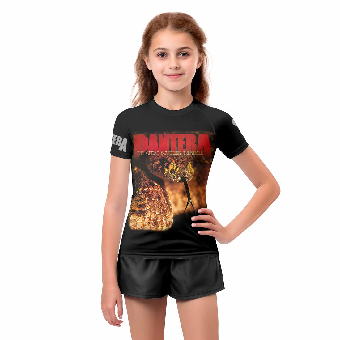 Pantera The Great Southern Trendkill Kids Rash Guard Short Sleeve - boy's lifestyle view