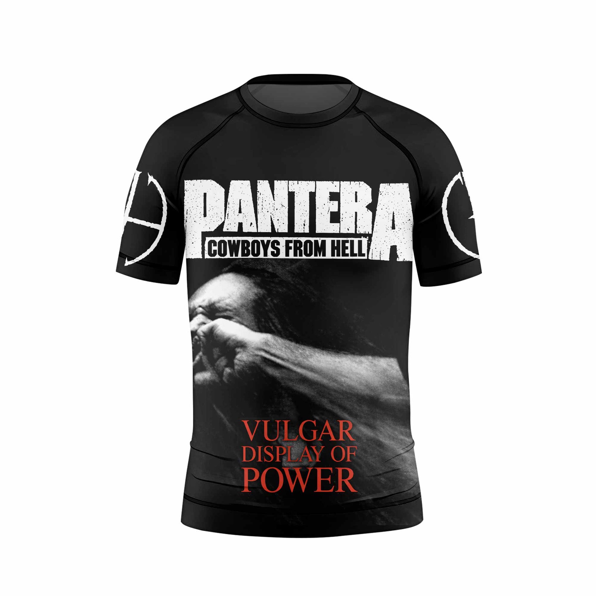 Pantera Stronger Than All Kids Rash Guard Short Sleeve - front view mockup