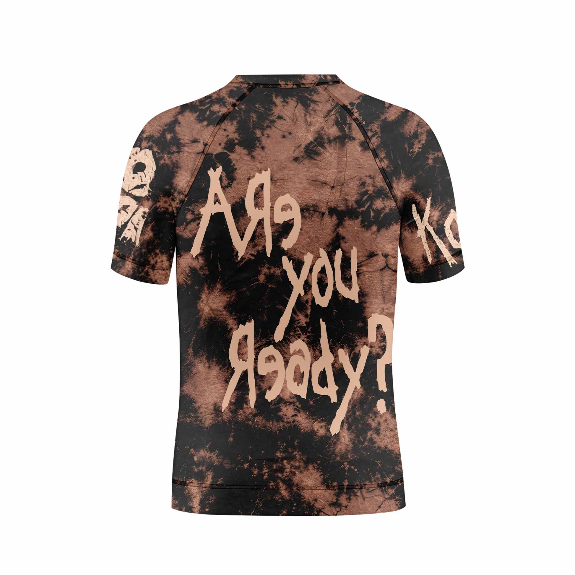 Korn Are You Ready Kids Rash Guard Short Sleeve - back view mockup