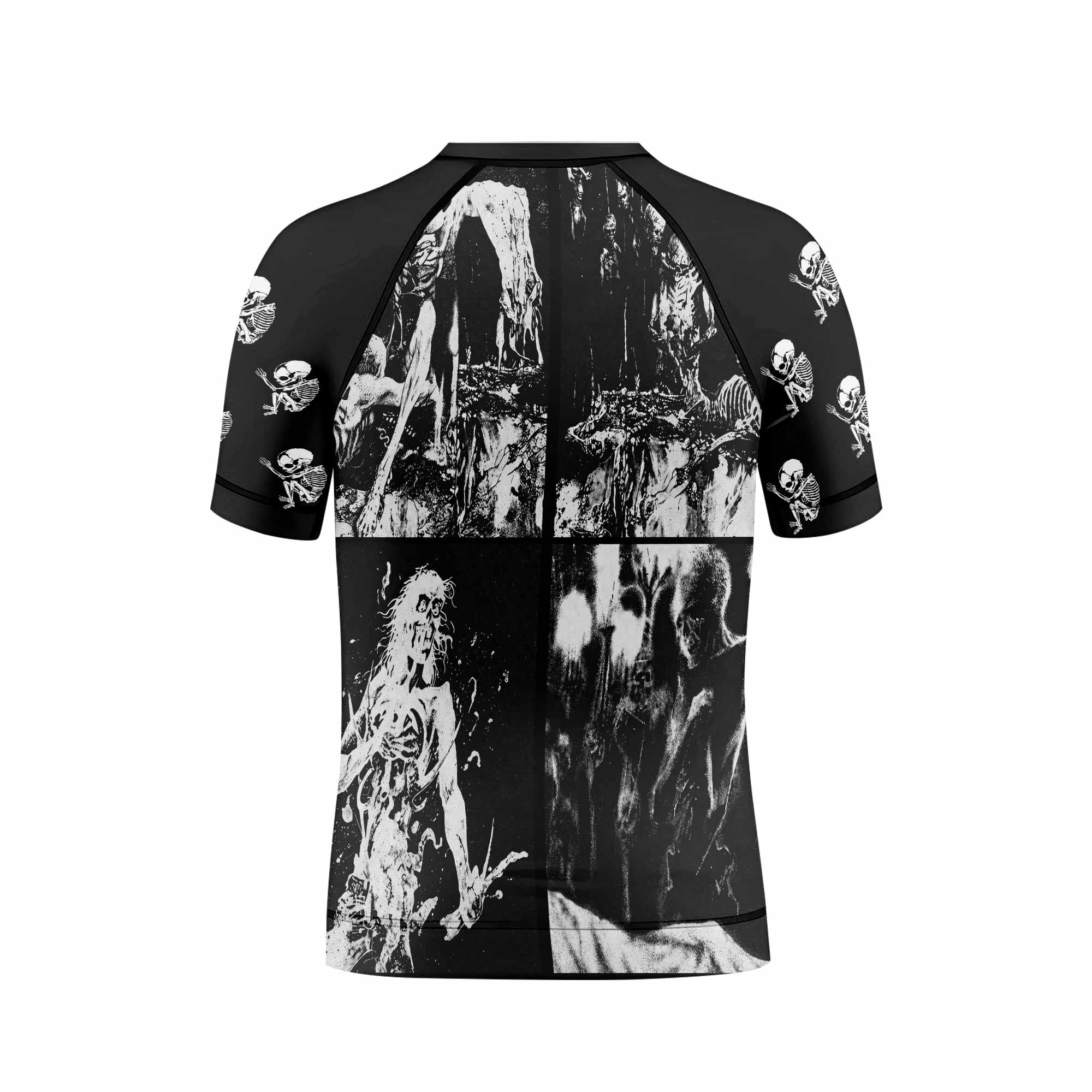 Cannibal Corpse Horror Kids Rash Guard Short Sleeve - back view mockup