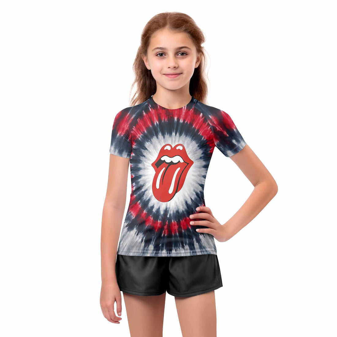 The Rolling Stones Kids Rash Guard Short Sleeve - boy's lifestyle view