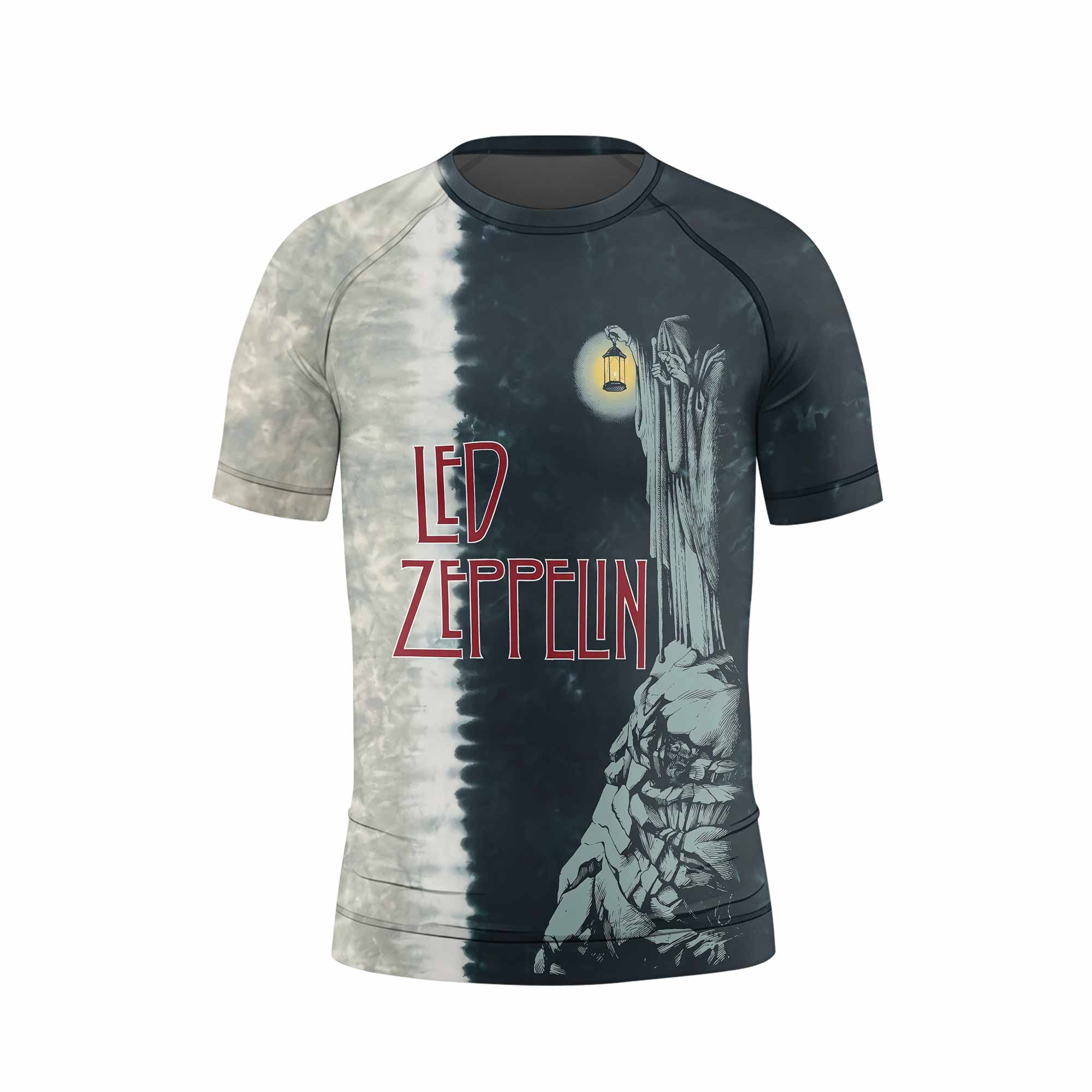 Led Zeppelin The Hermit Kids Rash Guard Short Sleeve - front view mockup