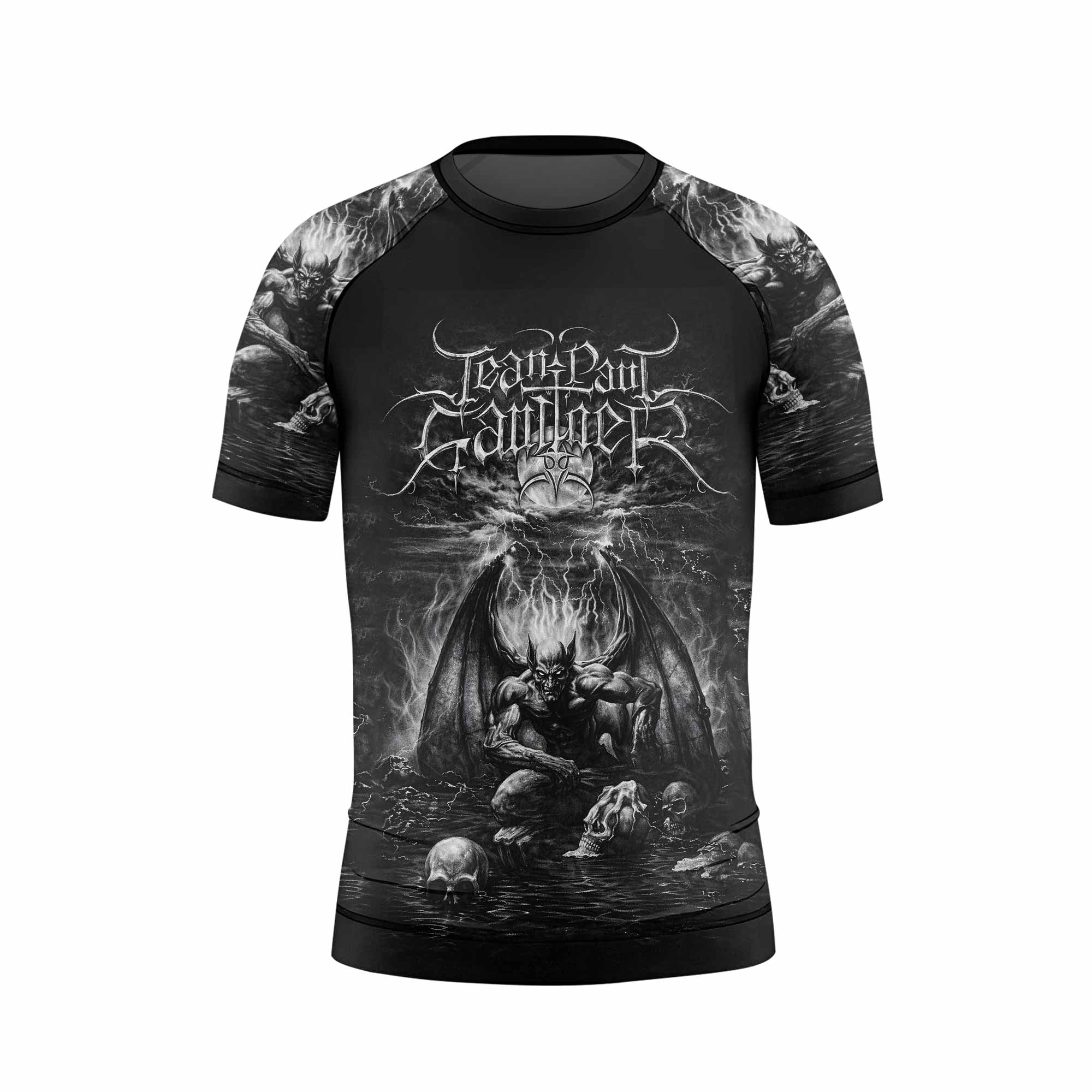 Jean Paul Gaultier Satan Kids Rash Guard Short Sleeve - front view mockup