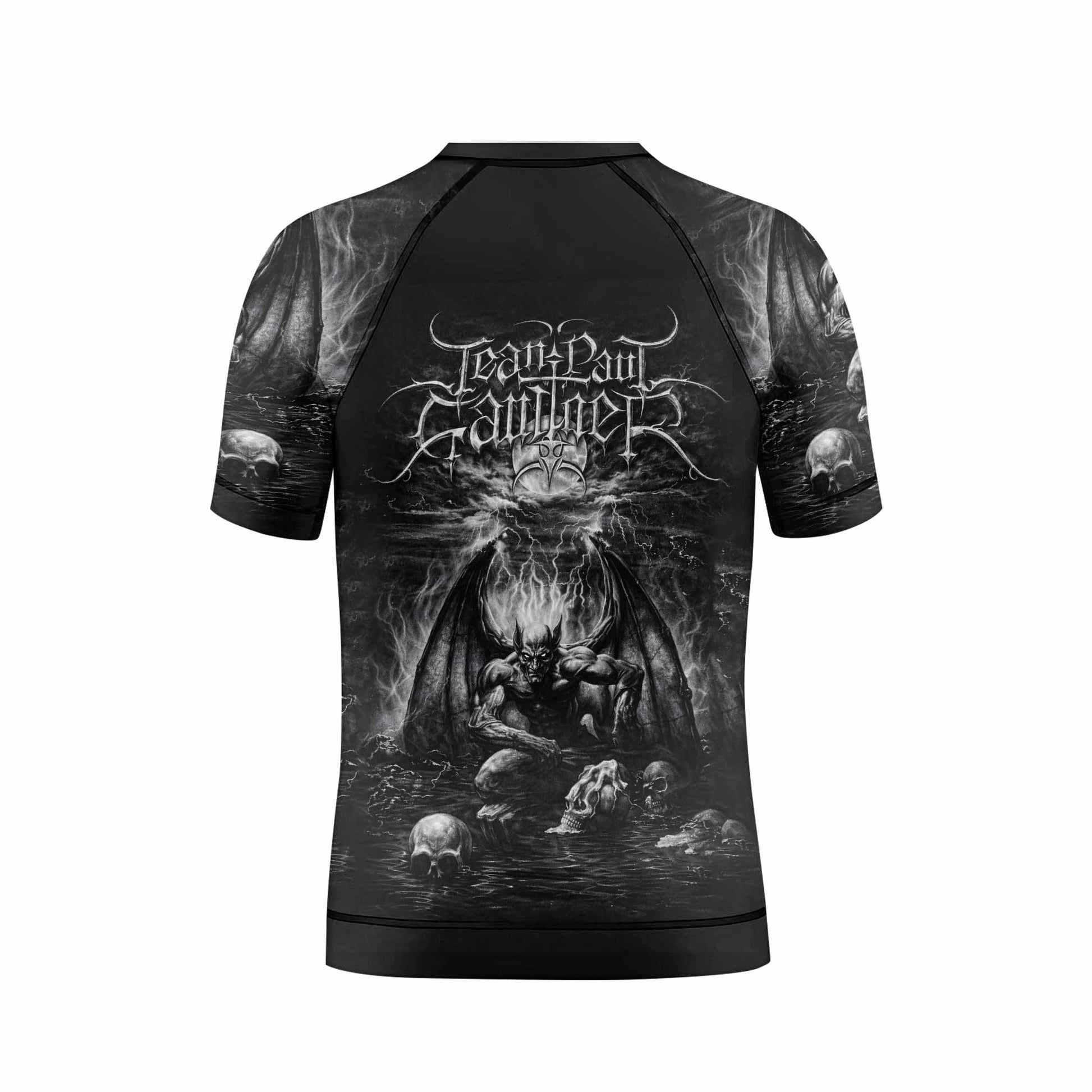 Jean Paul Gaultier Satan Kids Rash Guard Short Sleeve - back view mockup