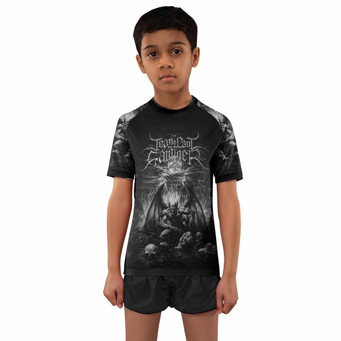 Jean Paul Gaultier Satan Kids Rash Guard Short Sleeve - boy's lifestyle view