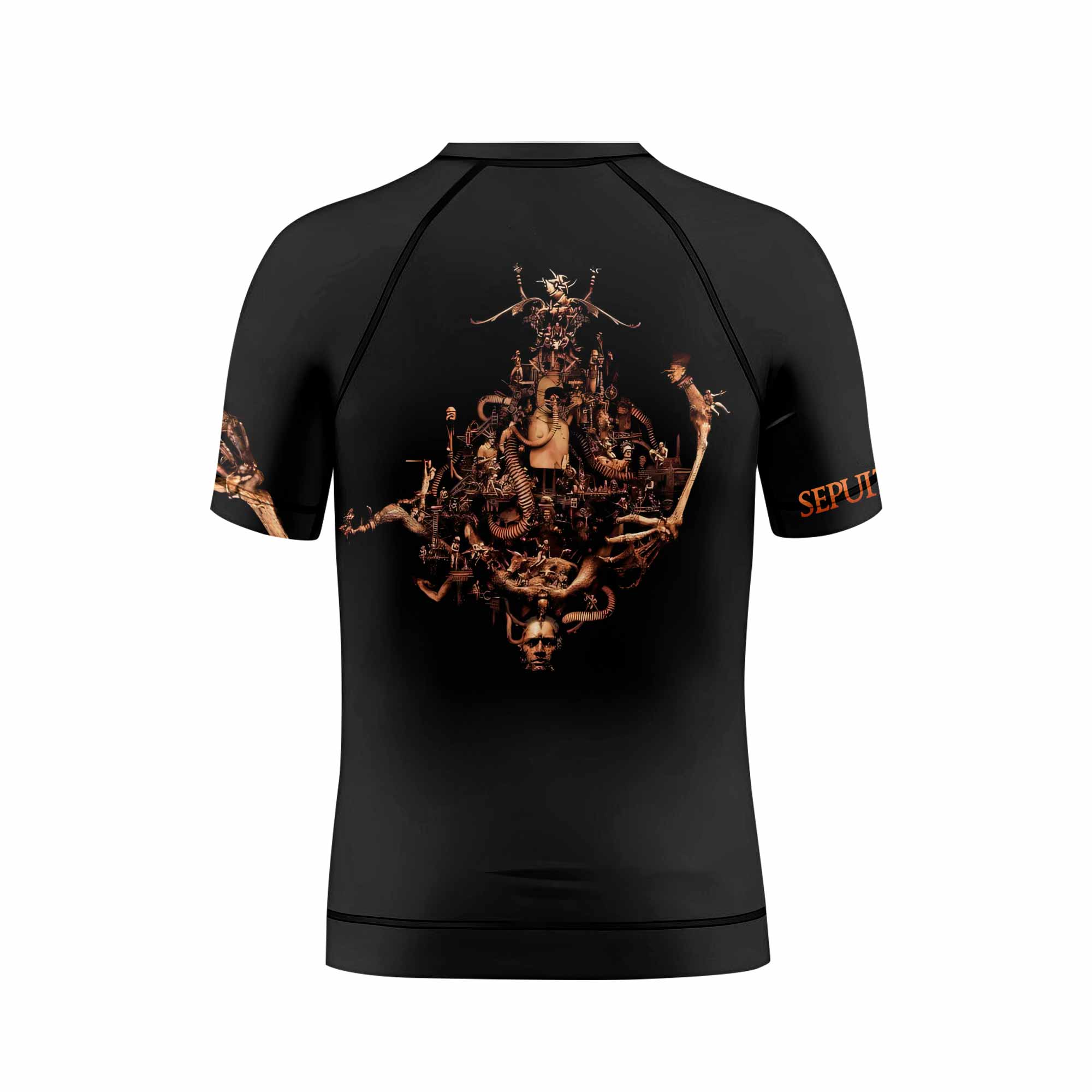 Sepultura A-Lex Kids Rash Guard Short Sleeve - back view mockup