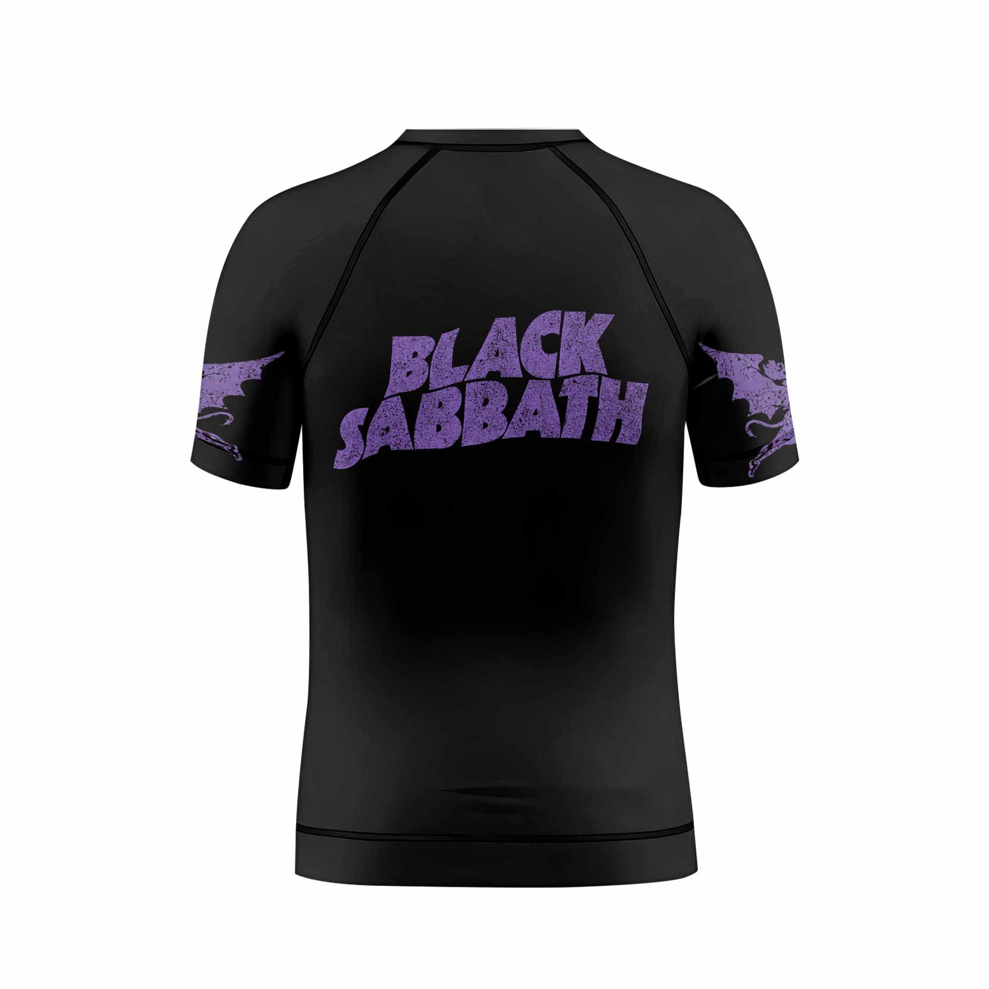 Black Sabbath Lord of This World Kids Rash Guard Short Sleeve - back view mockup