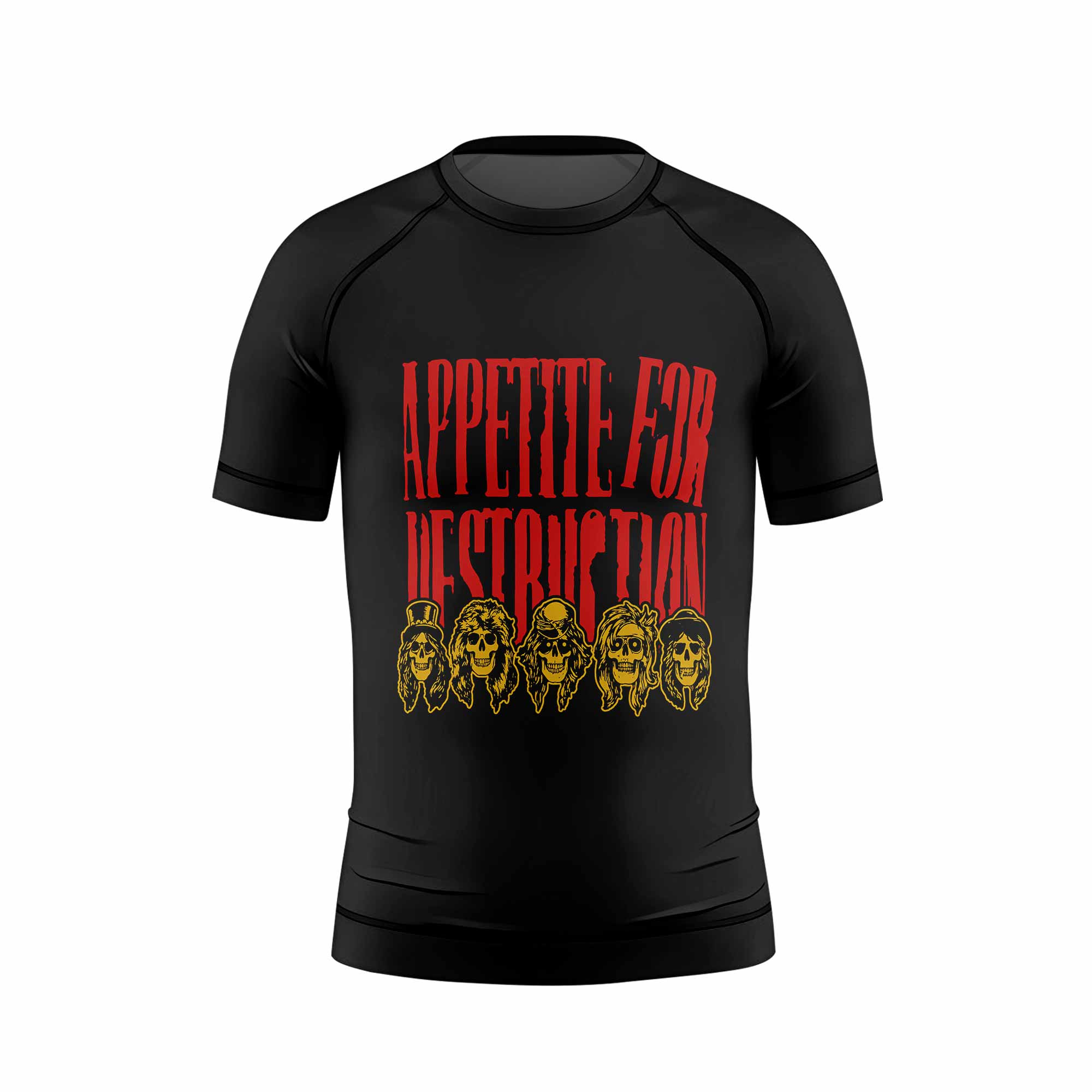 Guns N' Roses Appetite for Destruction Kids Rash Guard Short Sleeve - front view mockup