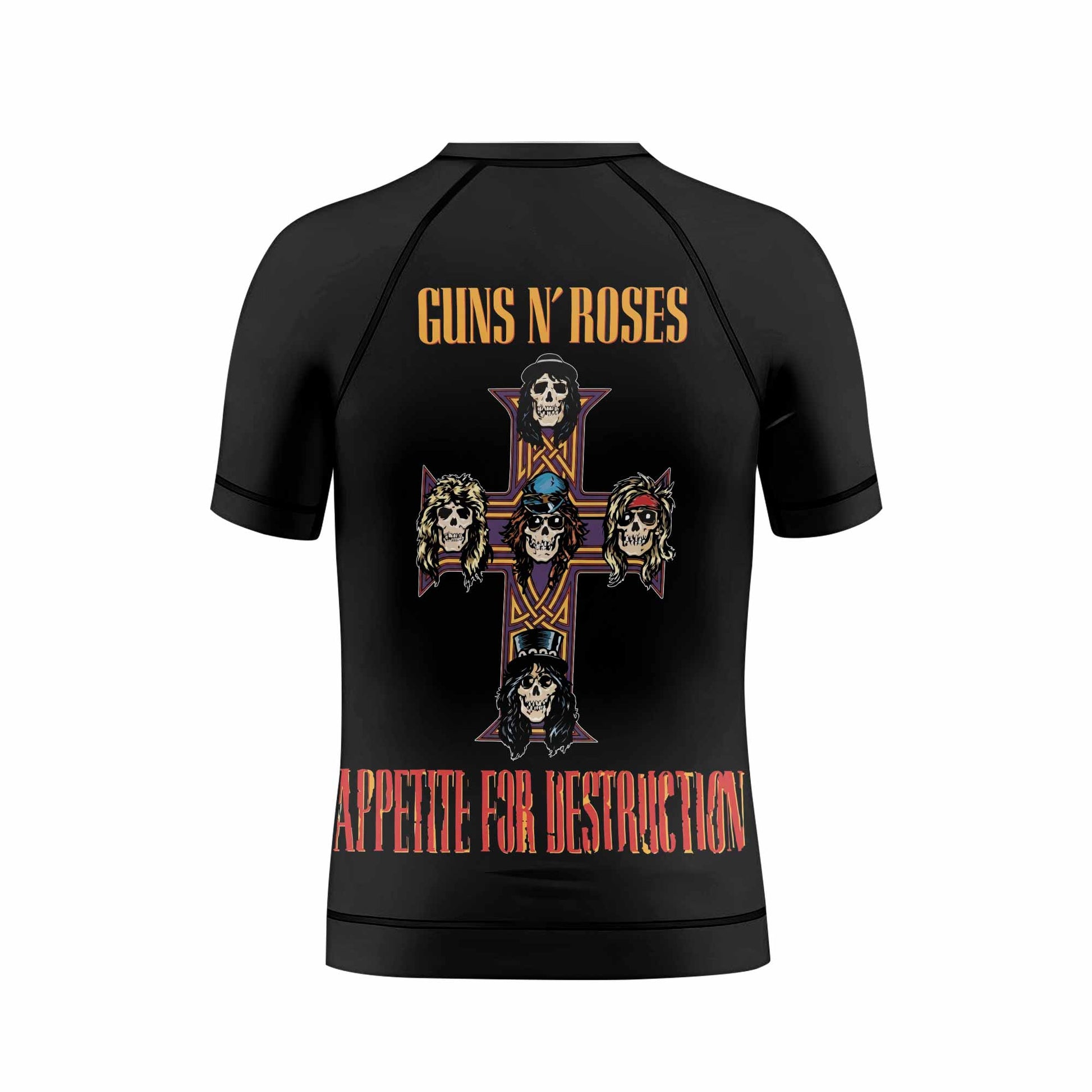 Appetite for Destruction Guns N' Roses Kids Rash Guard Short Sleeve - back view mockup