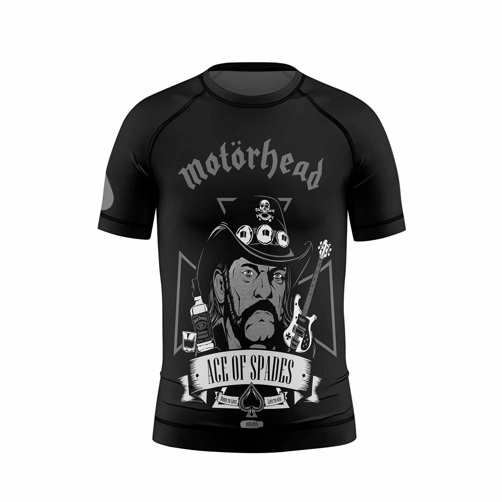 Motörhead Ace of Spades Kids Rash Guard Short Sleeve - front view mockup
