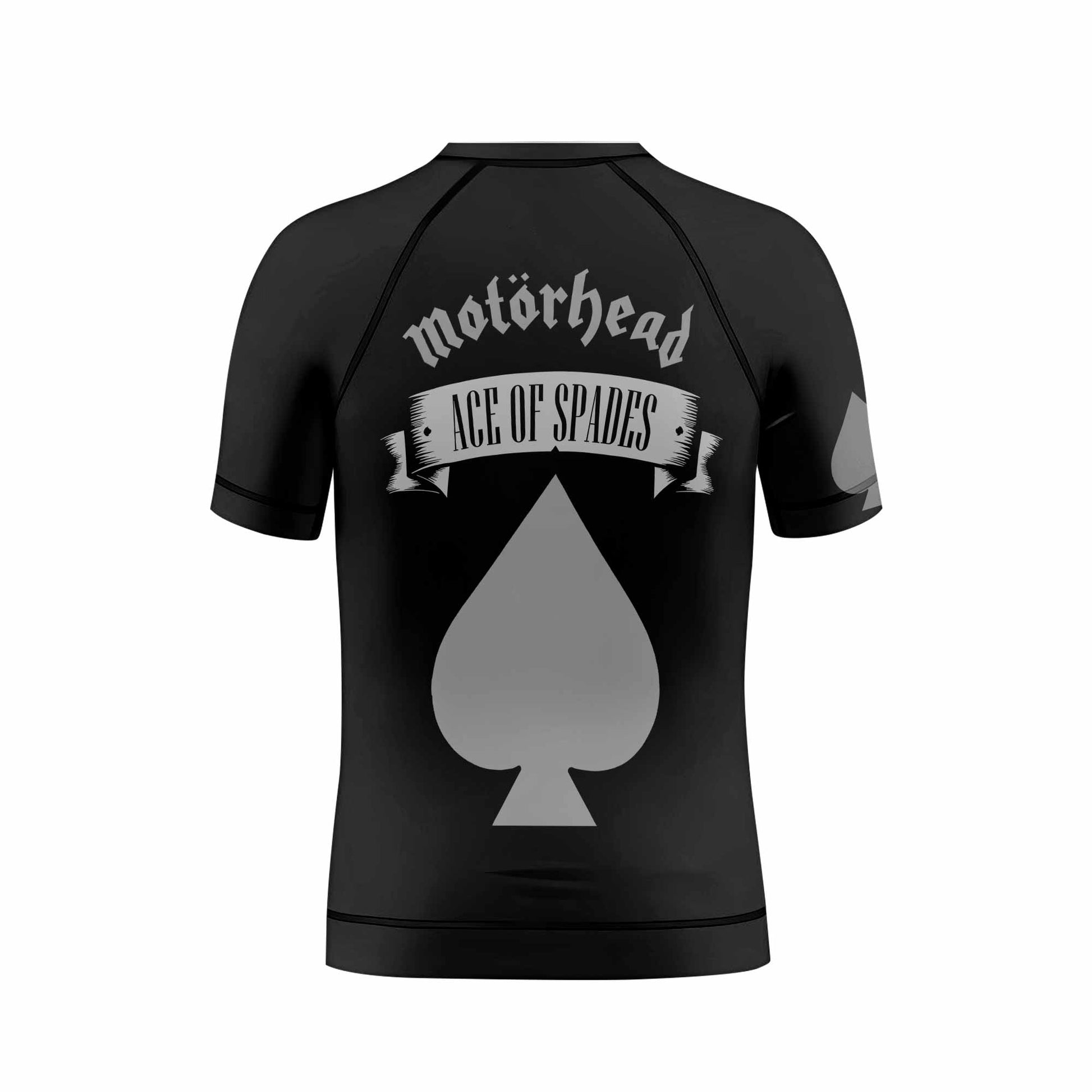 Motörhead Ace of Spades Kids Rash Guard Short Sleeve - back view mockup