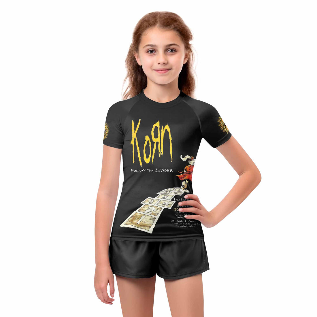 Korn Follow the Leader Kids Rash Guard Short Sleeve - boy's lifestyle view