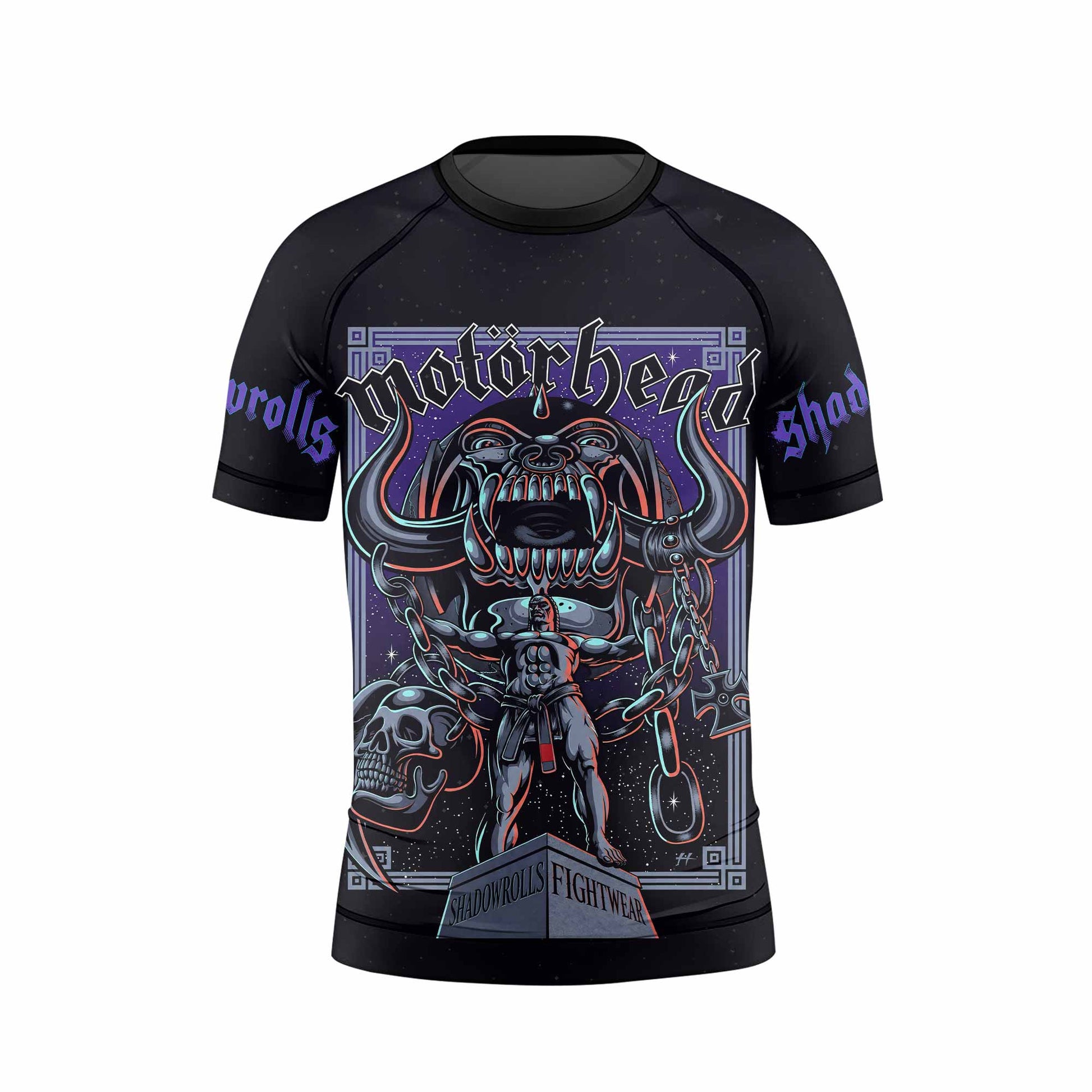 Motörhead England 1978 Kids Rash Guard Short Sleeve - front view mockup