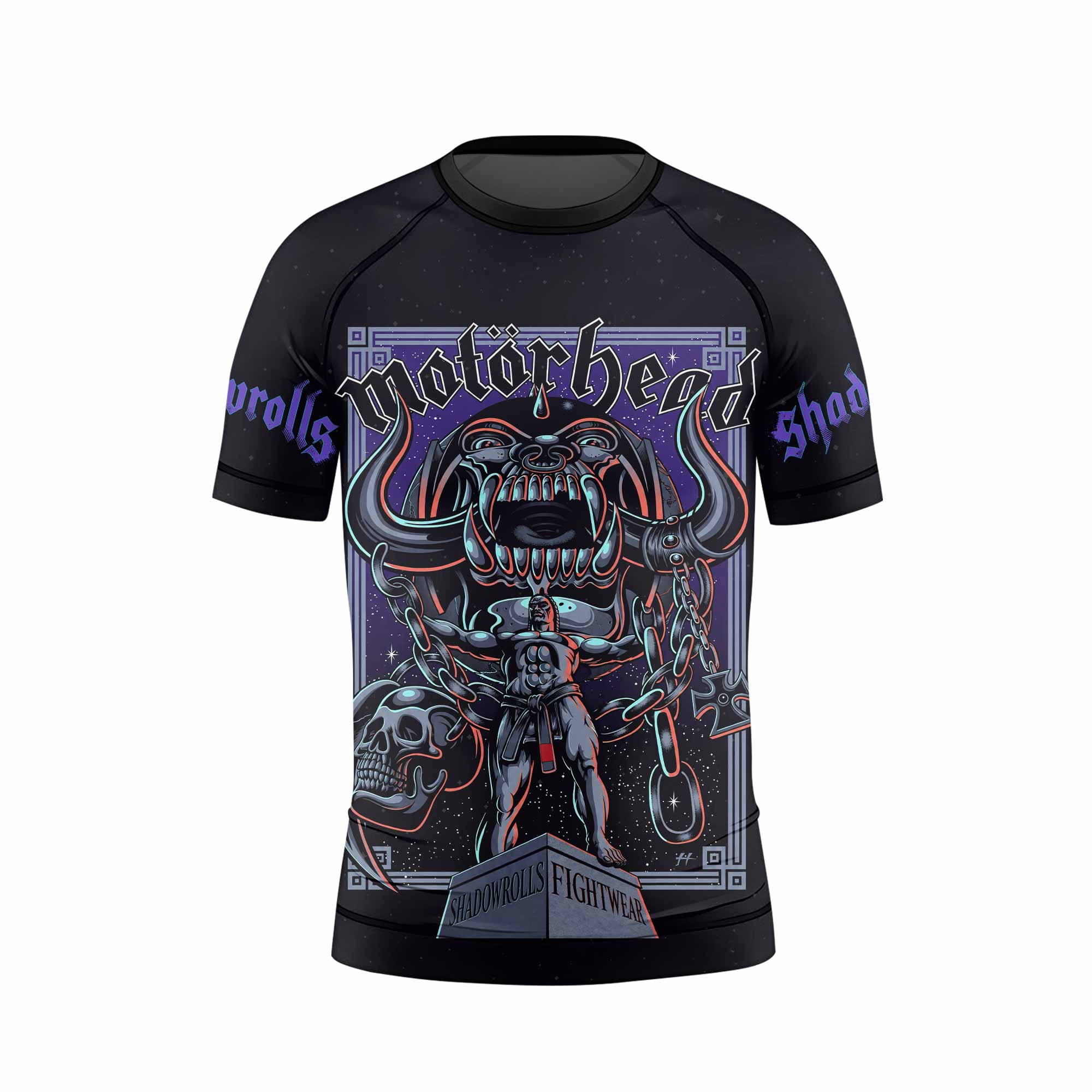 Motörhead England 1978 Kids Rash Guard Short Sleeve - front view mockup