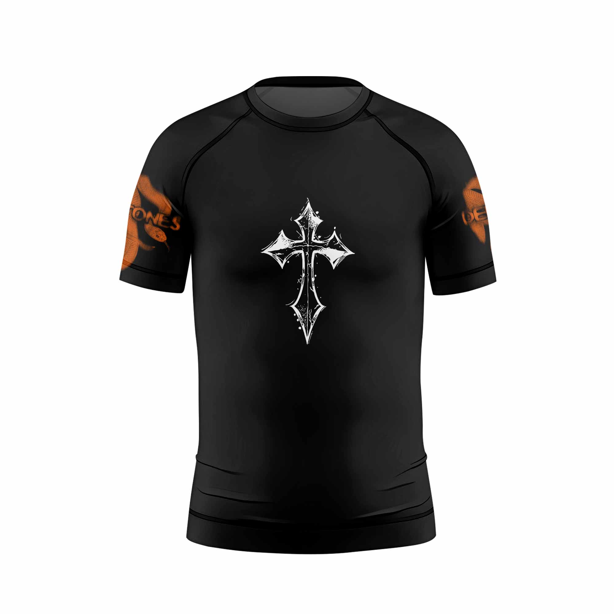 Deftones Etombed Kids Rash Guard Short Sleeve - front view mockup