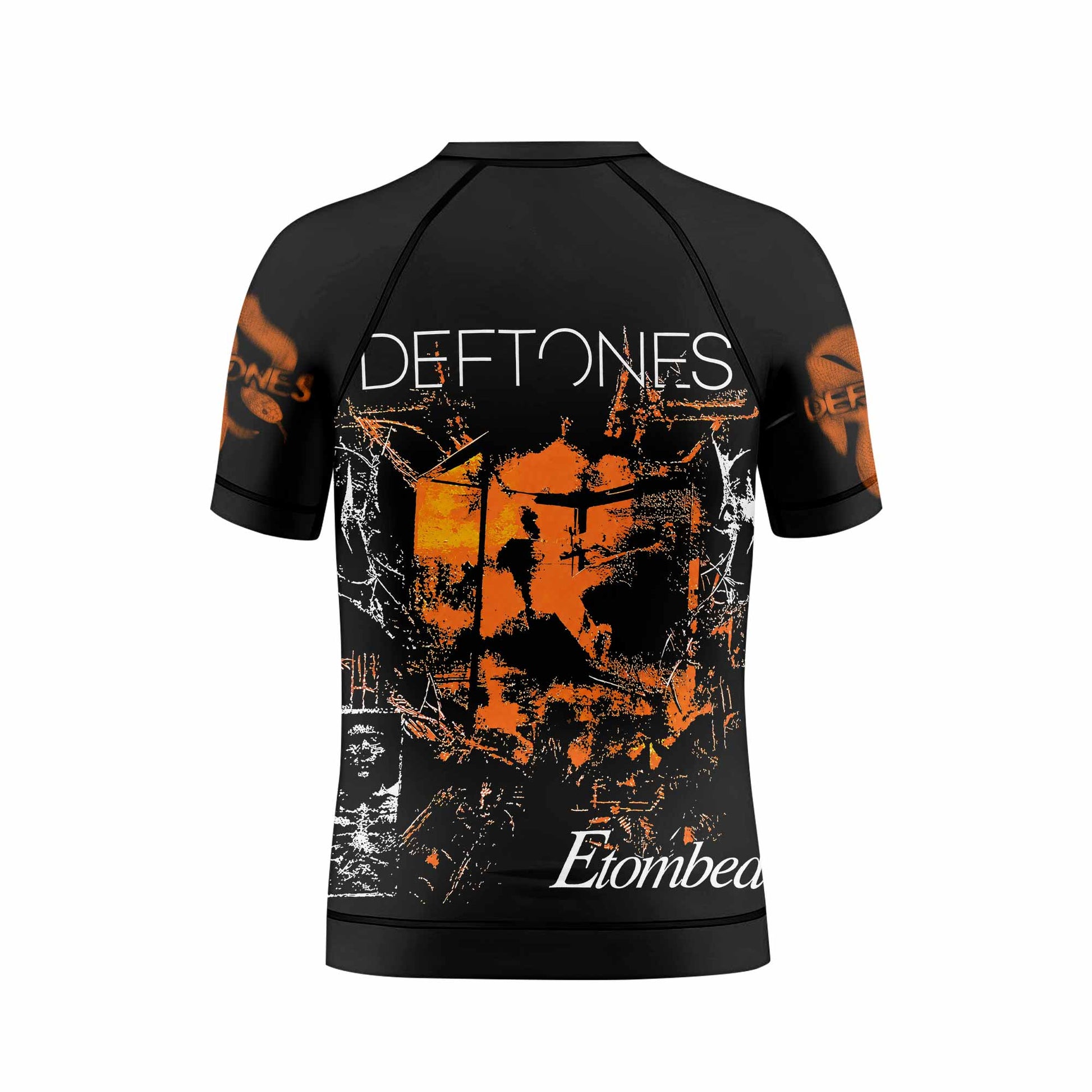 Deftones Etombed Kids Rash Guard Short Sleeve - back view mockup