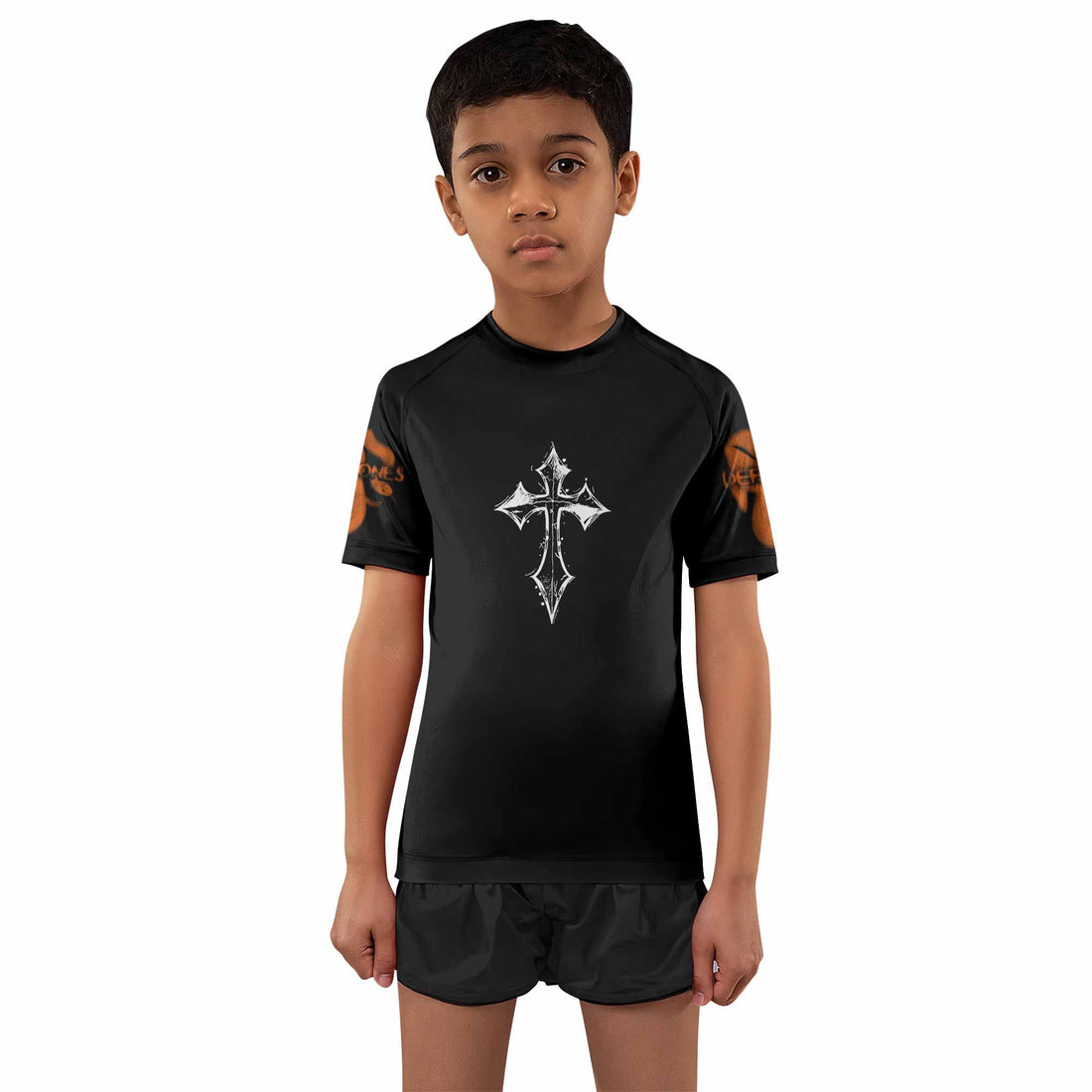 Deftones Etombed Kids Rash Guard Short Sleeve - boy's lifestyle view
