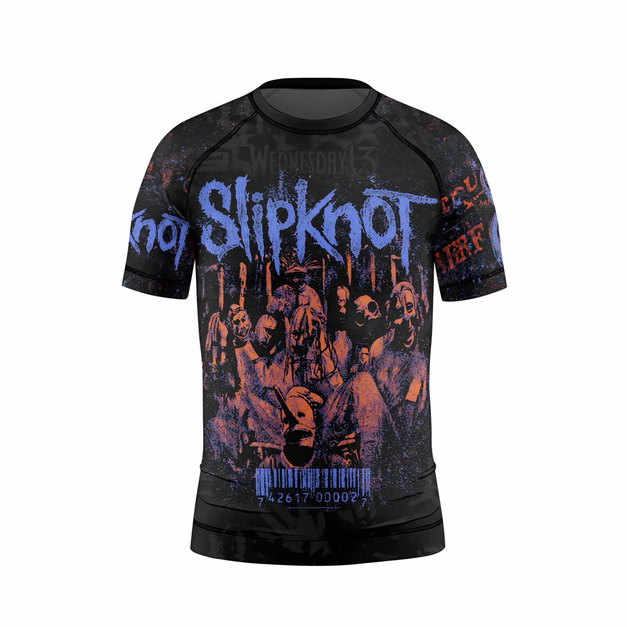 Slipknot Welcome To 1999 Kids Rash Guard Short Sleeve - front view mockup