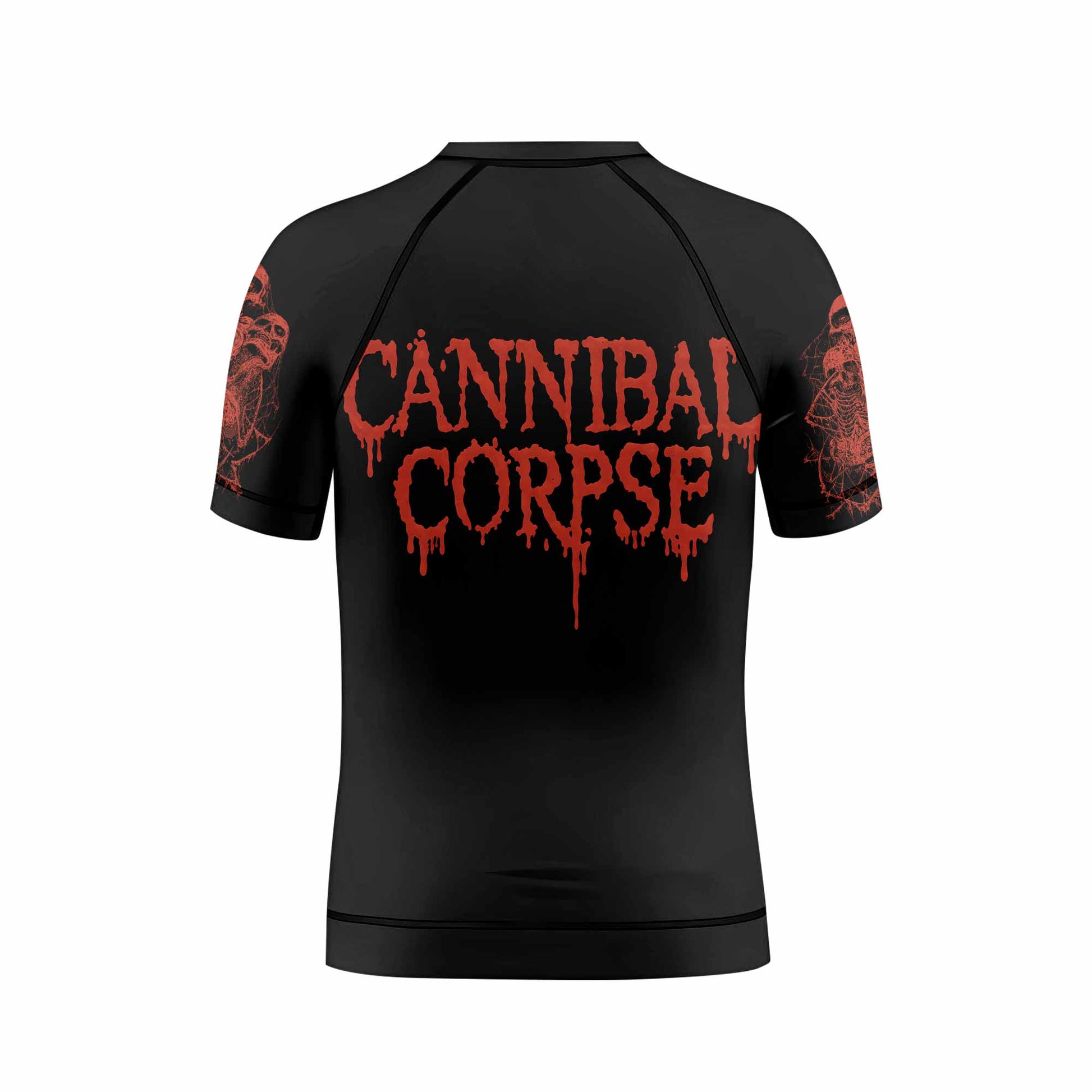 Cannibal Corpse Eaten Back to Life Kids Rash Guard Short Sleeve - back view mockup