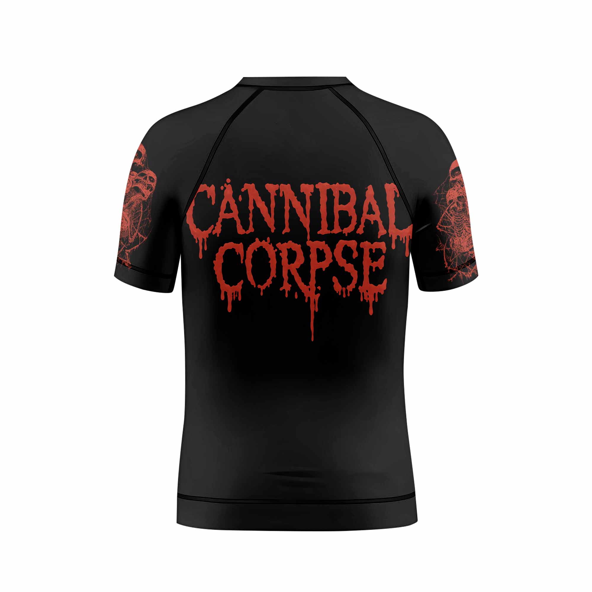 Cannibal Corpse Eaten Back to Life Kids Rash Guard Short Sleeve - back view mockup