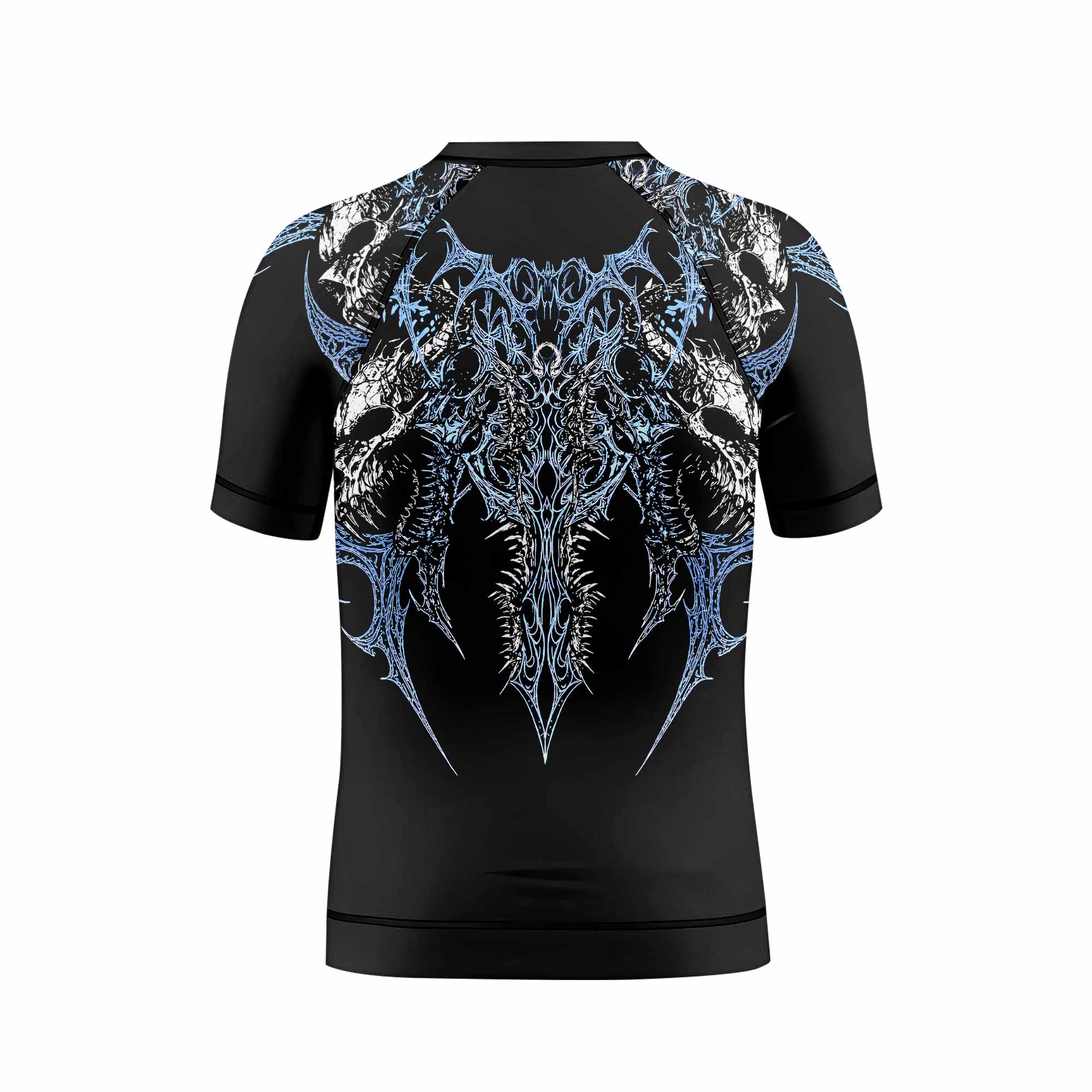Abyssal Dominion Kids Rash Guard Short Sleeve - back view mockup