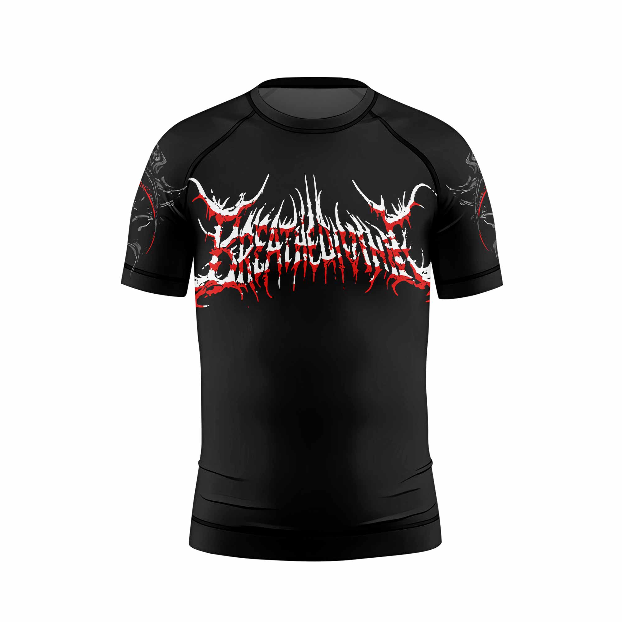 Crimson Seraphim Kids Rash Guard Short Sleeve - front view mockup