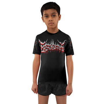 Crimson Seraphim Kids Rash Guard Short Sleeve - boy's lifestyle view