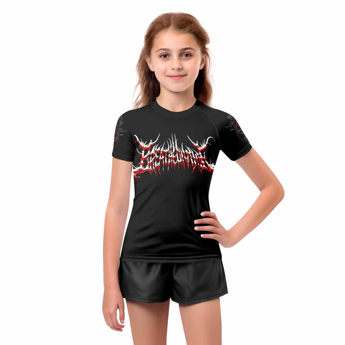 Crimson Seraphim Kids Rash Guard Short Sleeve - boy's lifestyle view