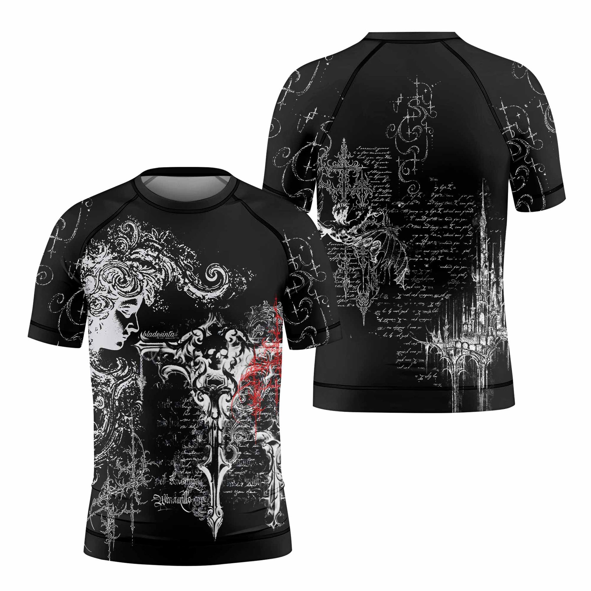 Born to Die Kids Rash Guard Short Sleeve - front and back view