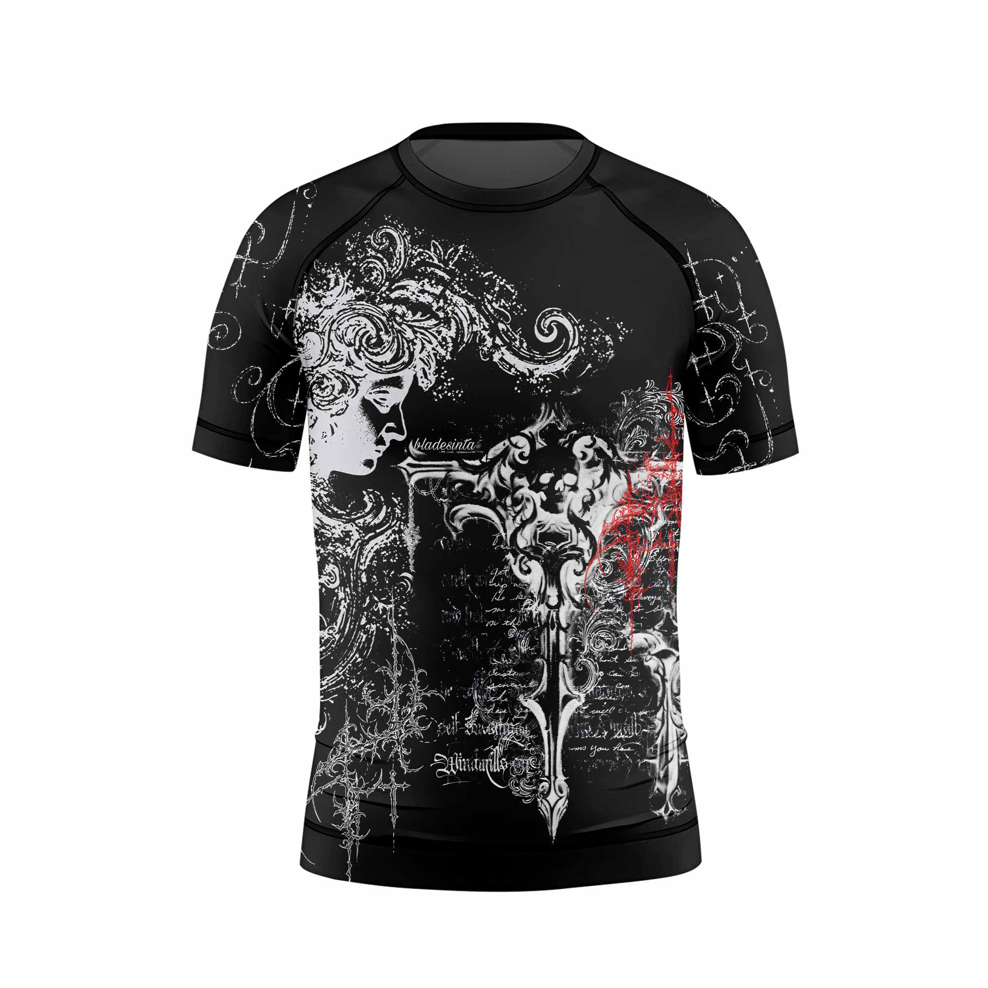 Born to Die Kids Rash Guard Short Sleeve - front view mockup