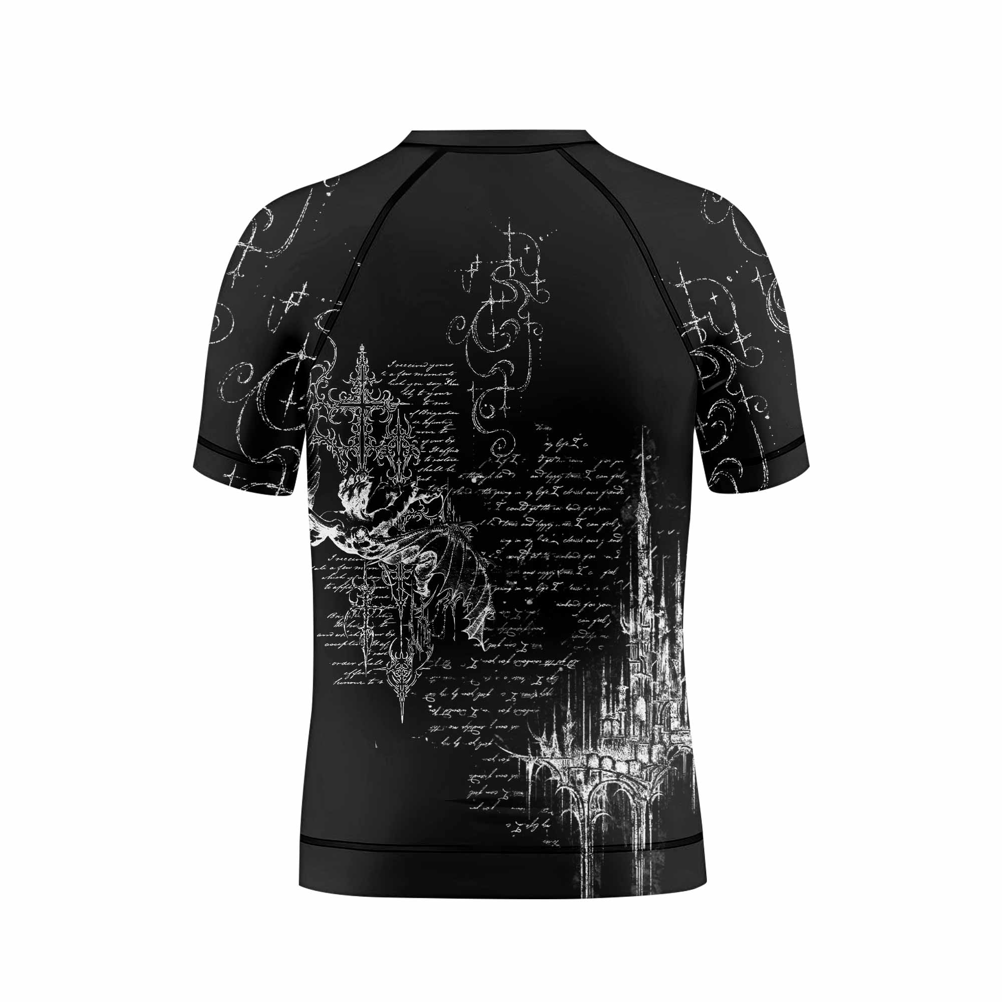 Born to Die Kids Rash Guard Short Sleeve - back view mockup