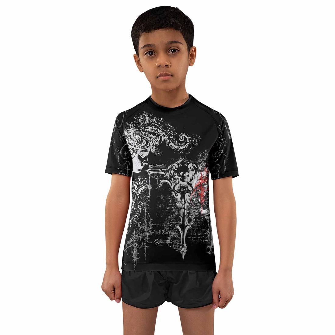 Born to Die Kids Rash Guard Short Sleeve - boy's lifestyle view