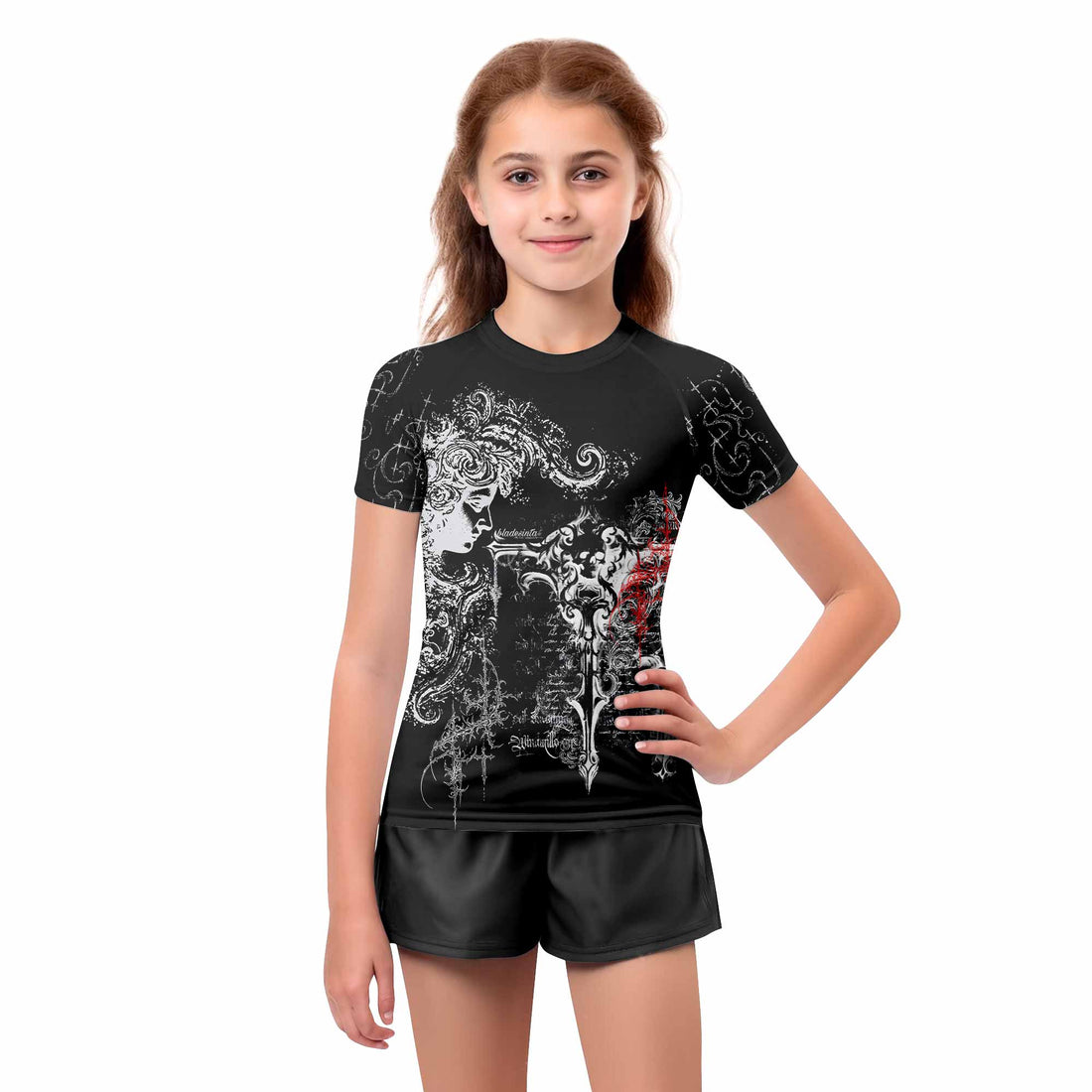 Born to Die Kids Rash Guard Short Sleeve - boy's lifestyle view