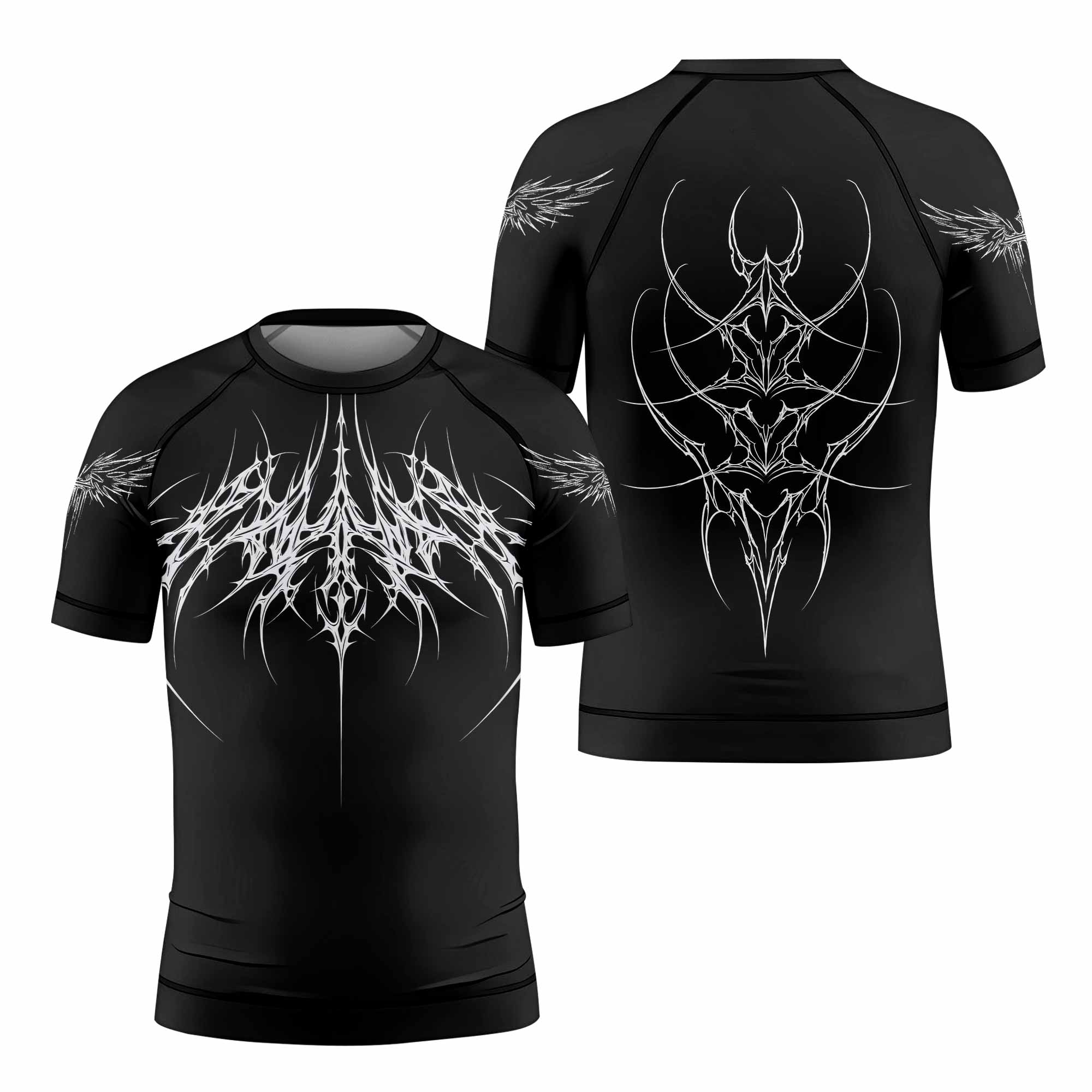 Void Sigil Kids Rash Guard Short Sleeve - front and back view