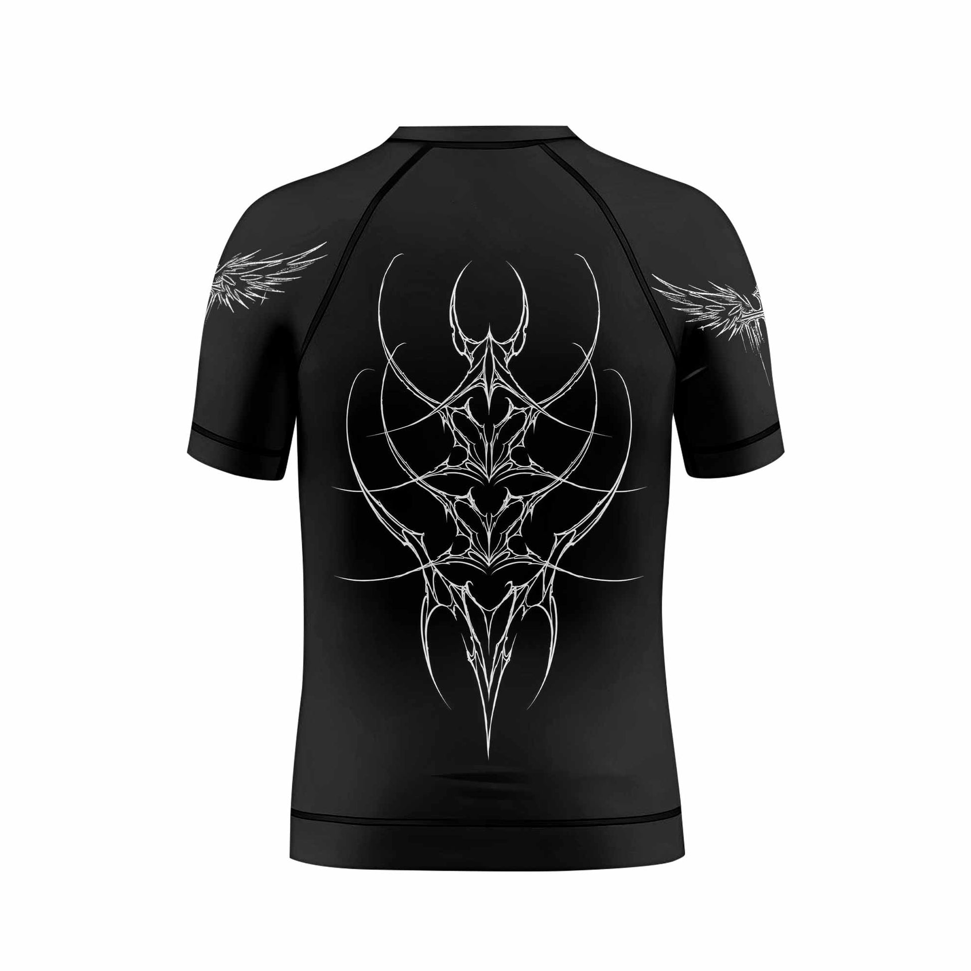 Void Sigil Kids Rash Guard Short Sleeve - back view mockup