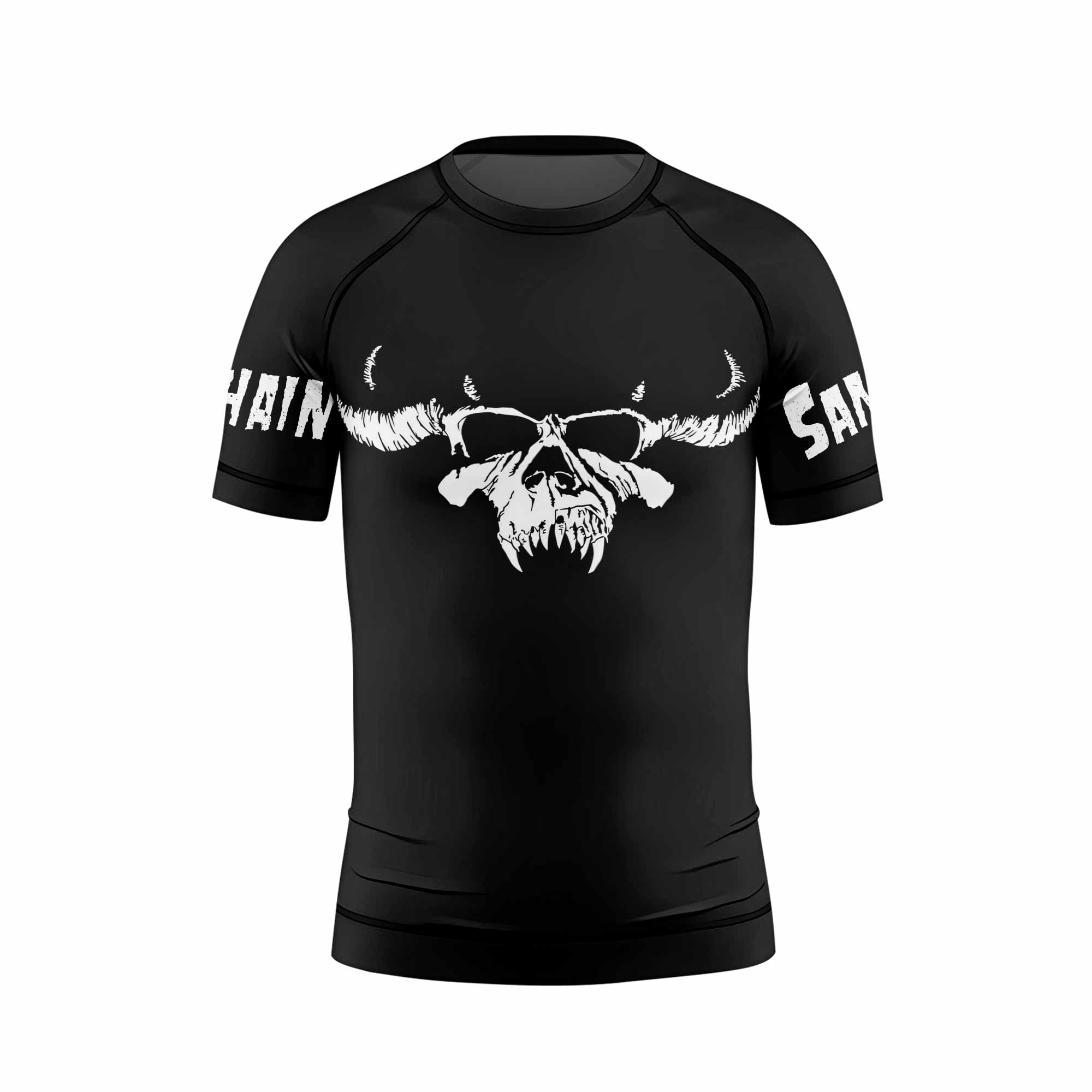 Samhain Horror Punk Kids Rash Guard Short Sleeve - front view mockup