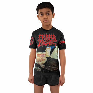 Morbid Angel Covenant Kids Rash Guard Short Sleeve - boy's lifestyle view