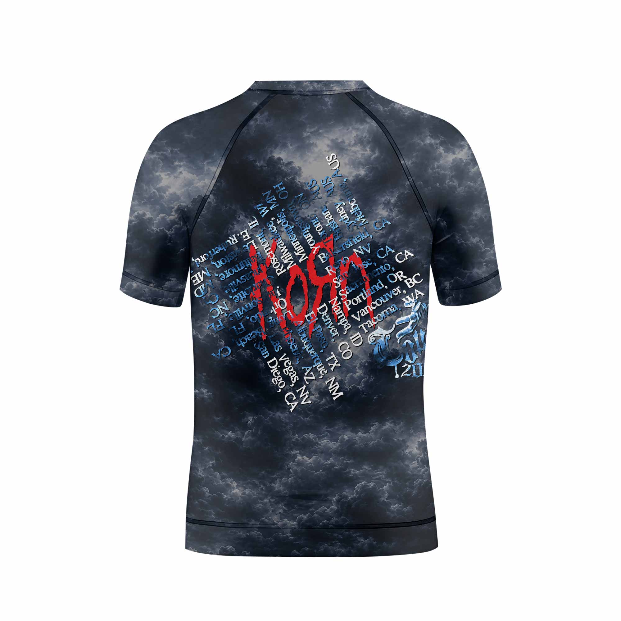 Korn See You On The Other Side Kids Rash Guard Short Sleeve - back view mockup