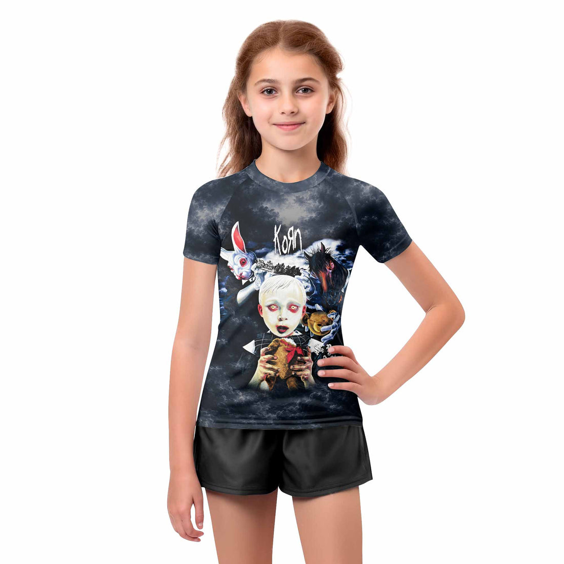 Korn See You On The Other Side Kids Rash Guard Short Sleeve - boy's lifestyle view