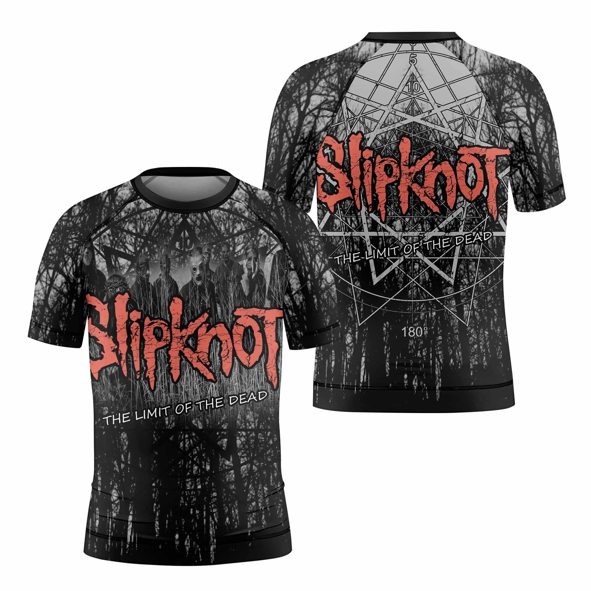 Slipknot The Limits Of The Dead Kids Rash Guard Short Sleeve - front and back view