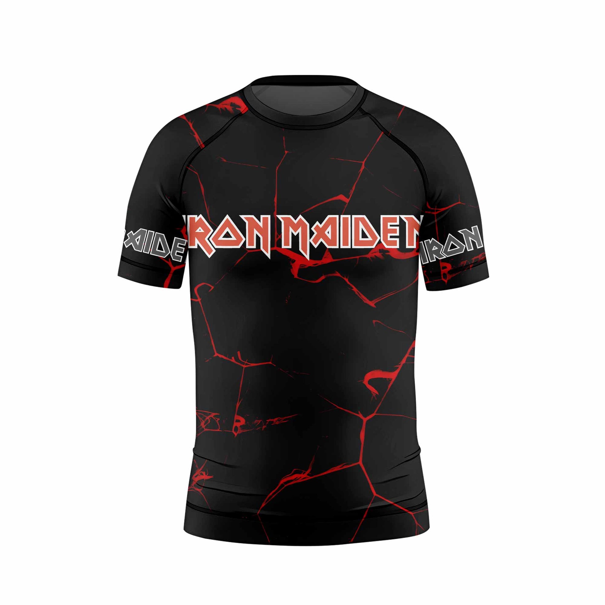 Iron Maiden A Real Dead One Kids Rash Guard Short Sleeve - front view mockup