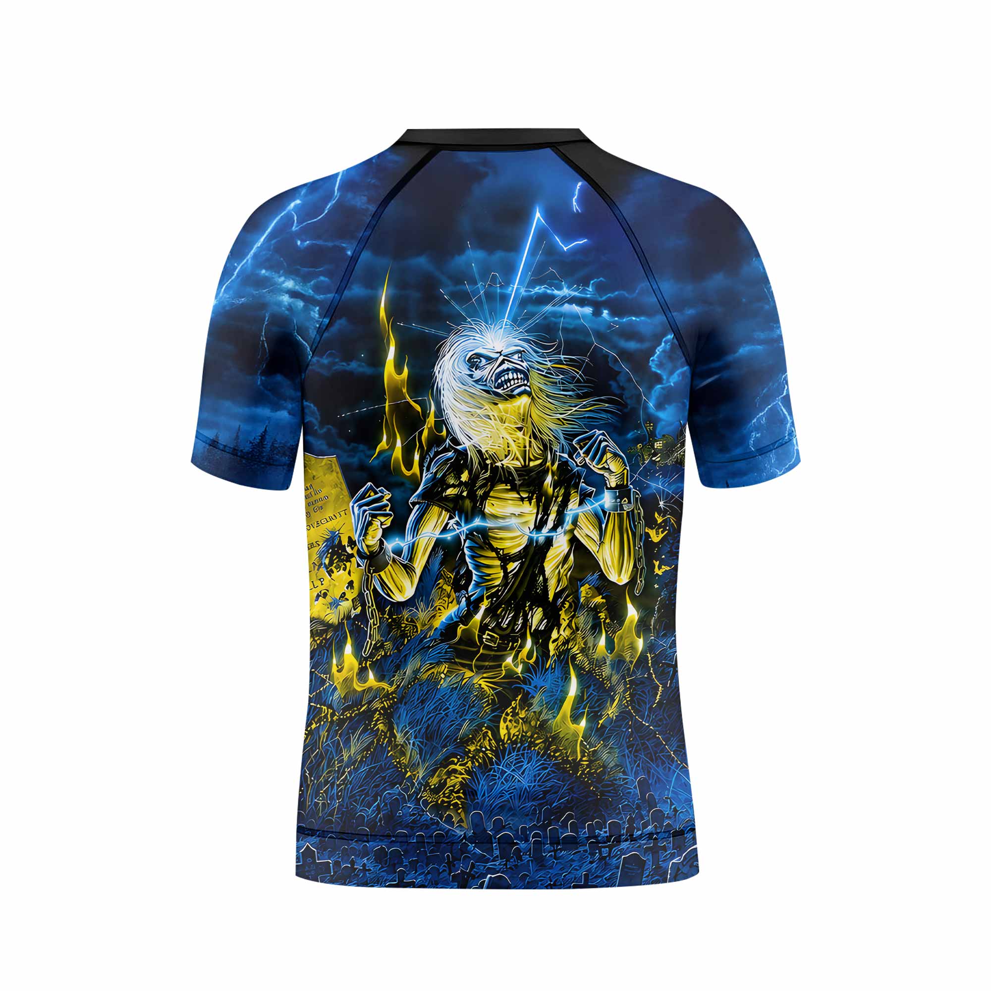 Iron Maiden Live After Death Eddie Kids Rash Guard Short Sleeve - back view mockup