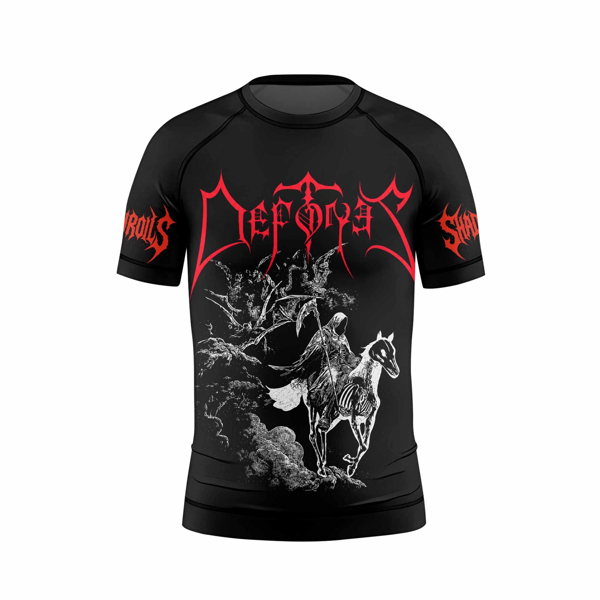 Deftones White Pony Grim Reaper Kids Rash Guard Short Sleeve - front view mockup