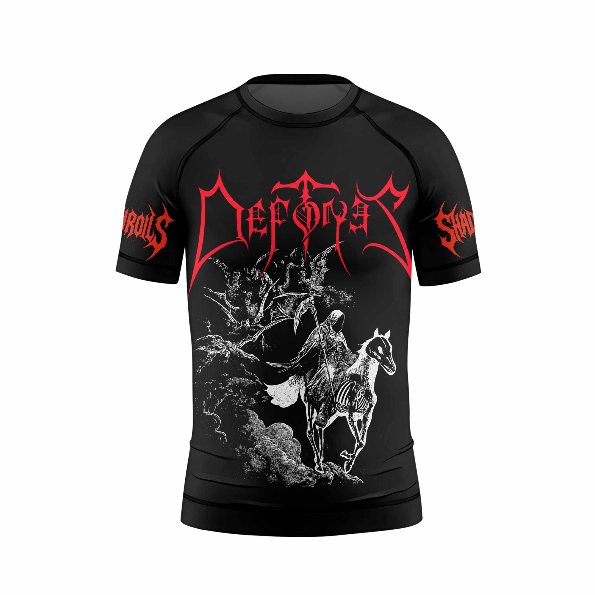 Deftones White Pony Grim Reaper Kids Rash Guard Short Sleeve - front view mockup
