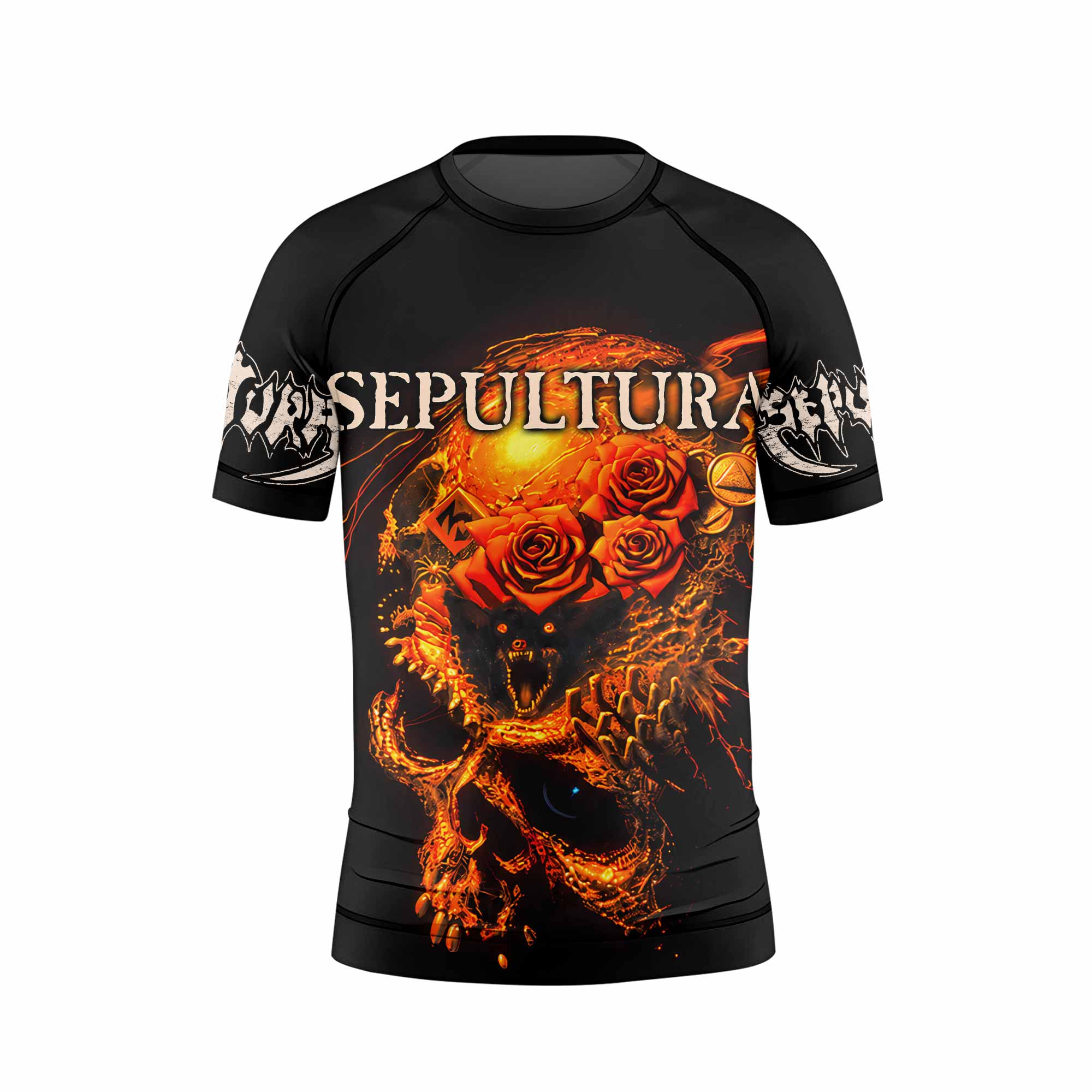 Beneath the Remains Sepultura Kids Rash Guard Short Sleeve - front view mockup