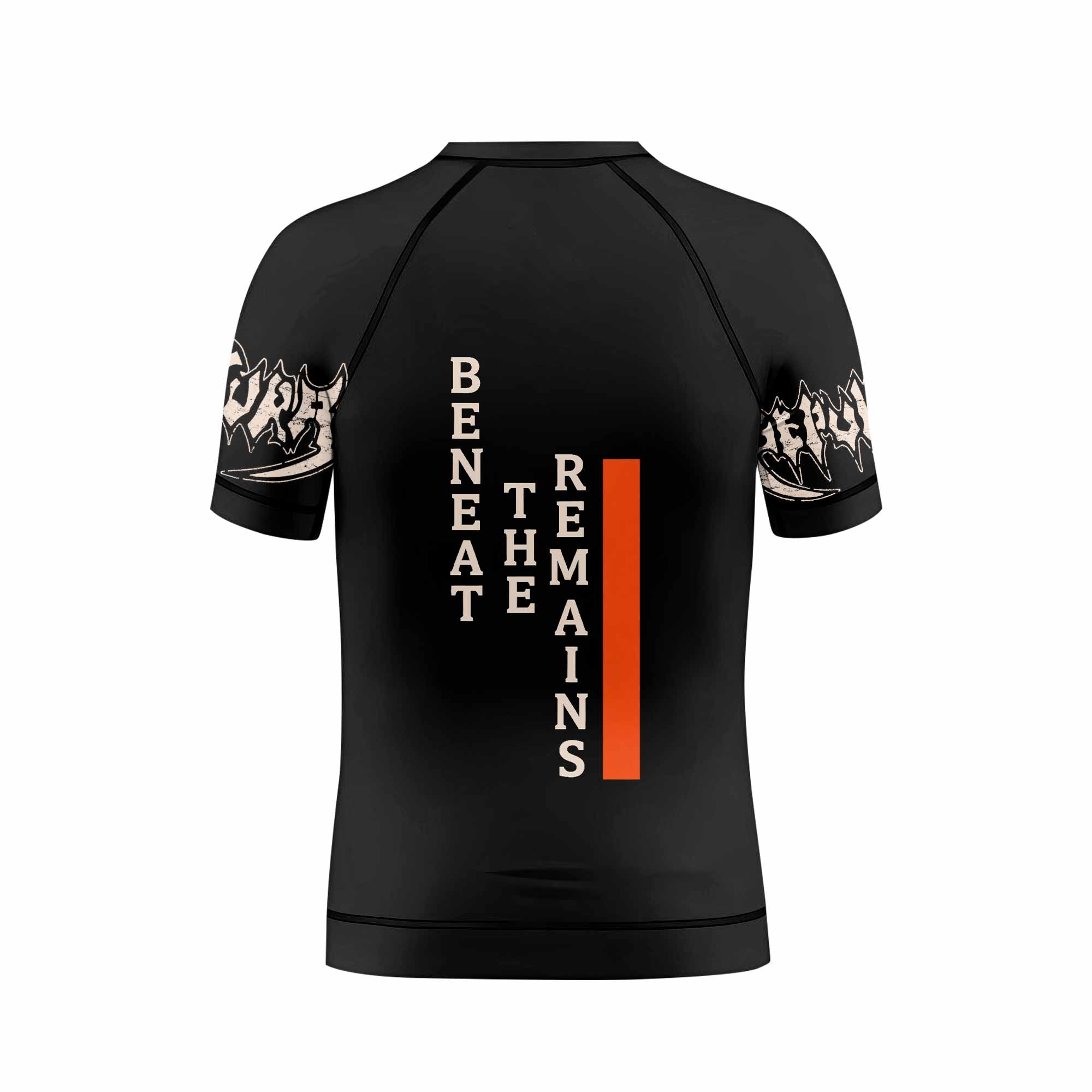 Beneath the Remains Sepultura Kids Rash Guard Short Sleeve - back view mockup