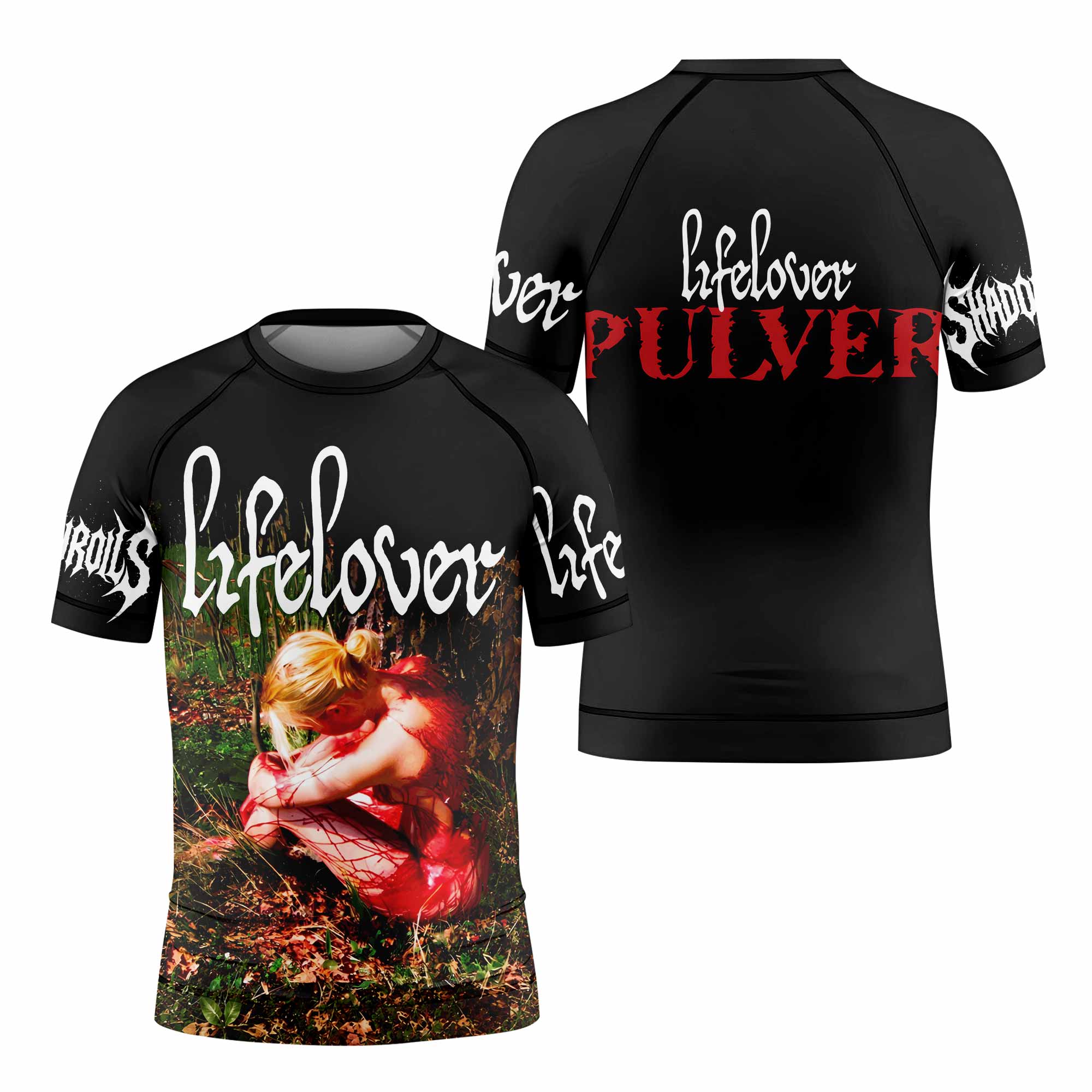 Lifelover Pulver Kids Rash Guard Short Sleeve - front and back view