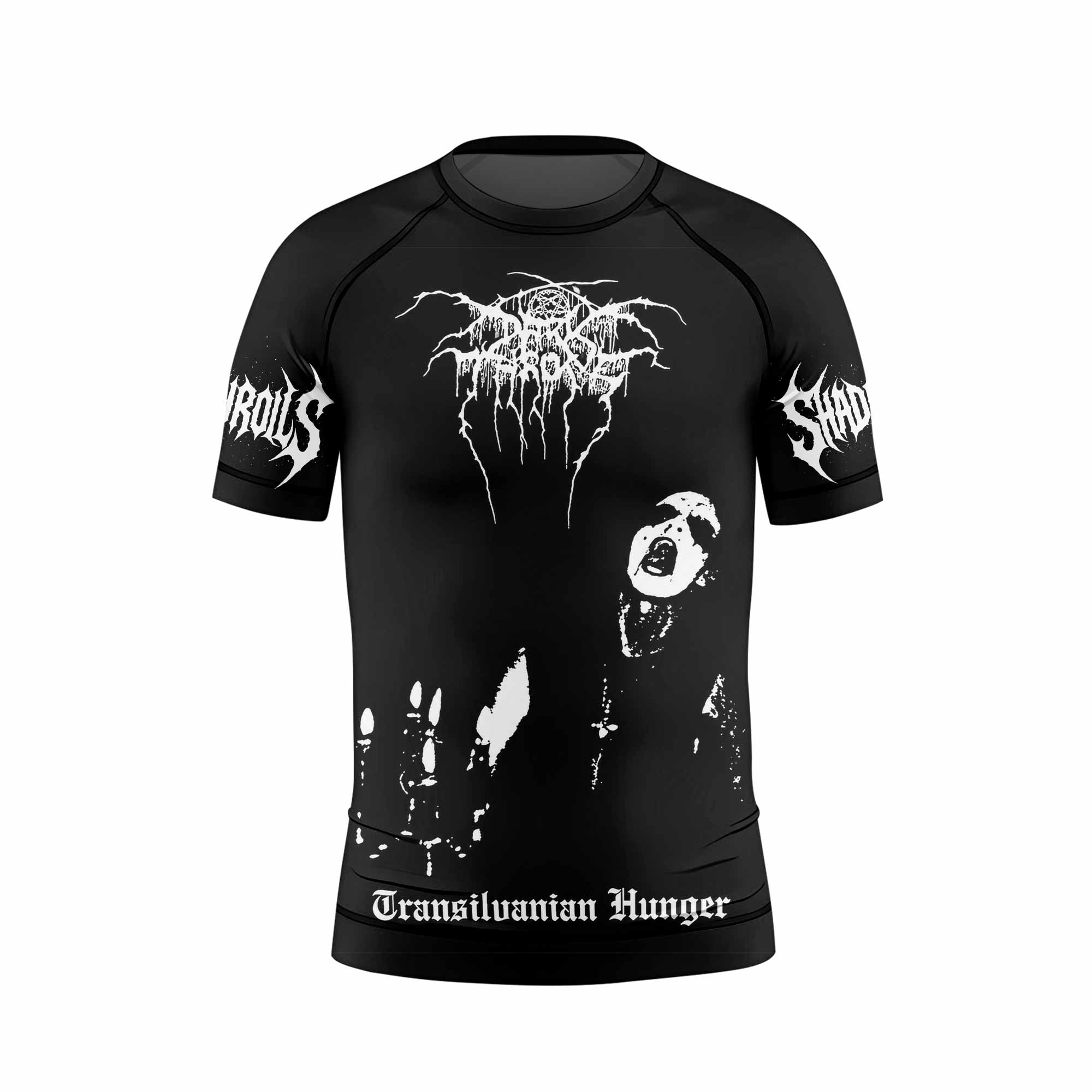 Darkthrone Transilvanian Hunger Kids Rash Guard Short Sleeve - front view mockup
